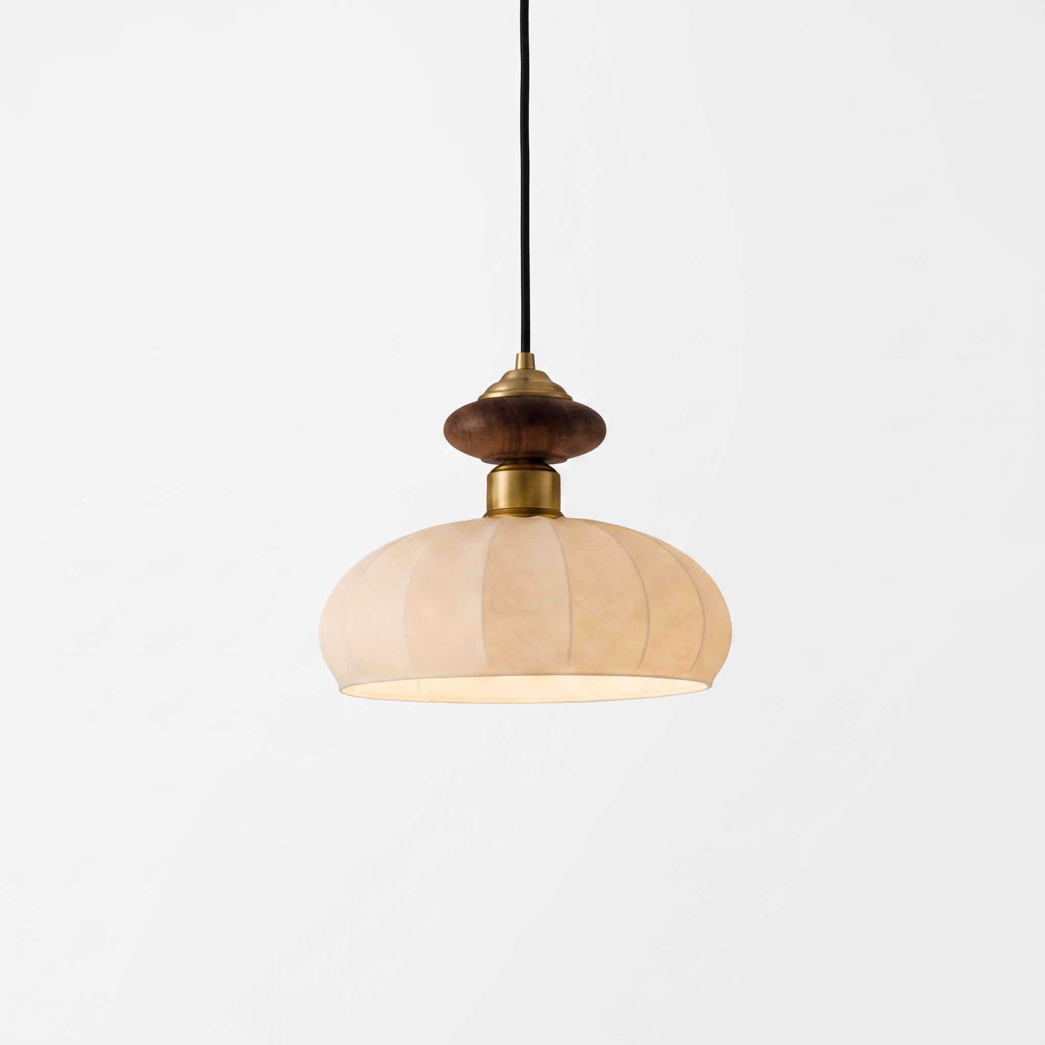 Belvaro pendant light walnut on white background