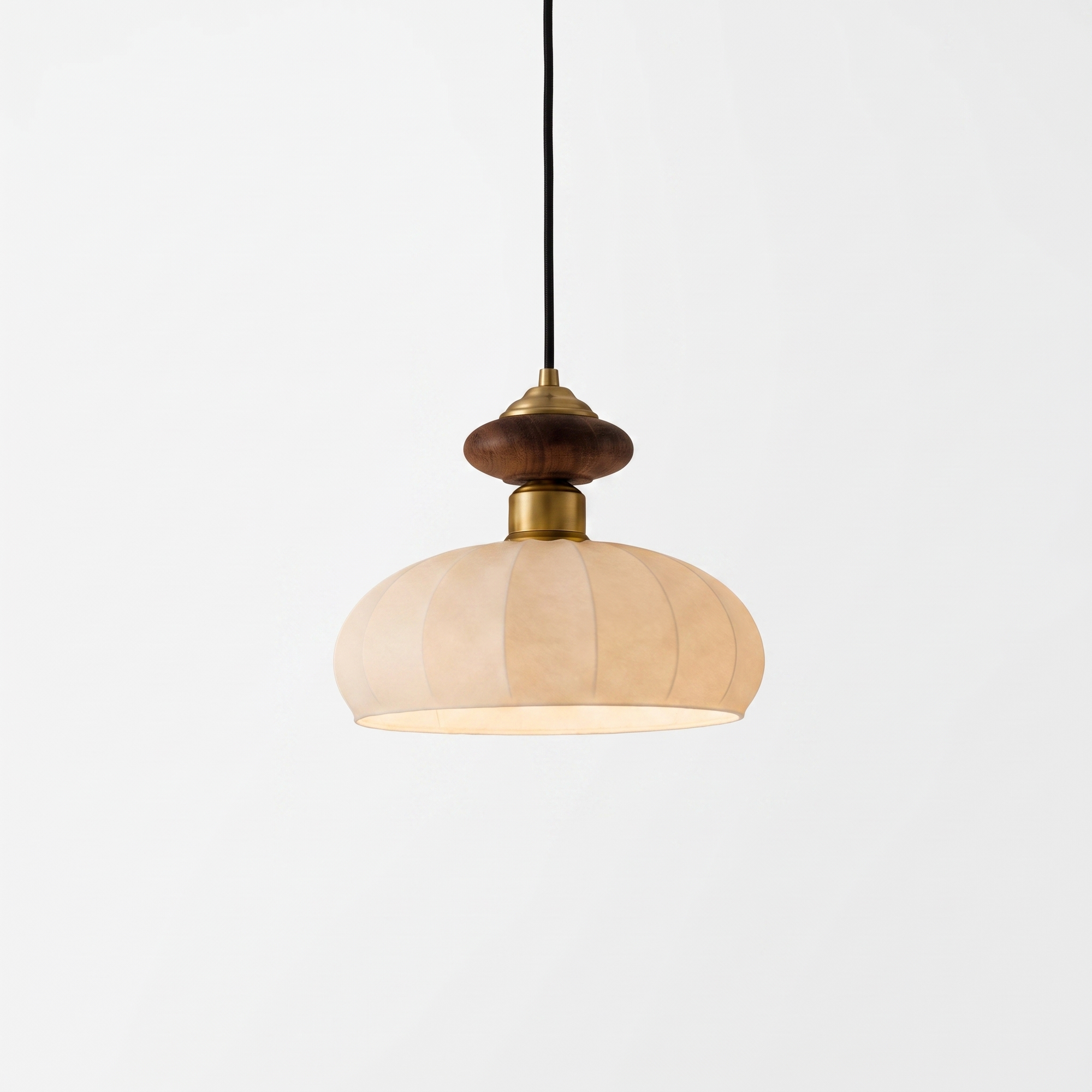 Belvaro pendant light walnut on white background