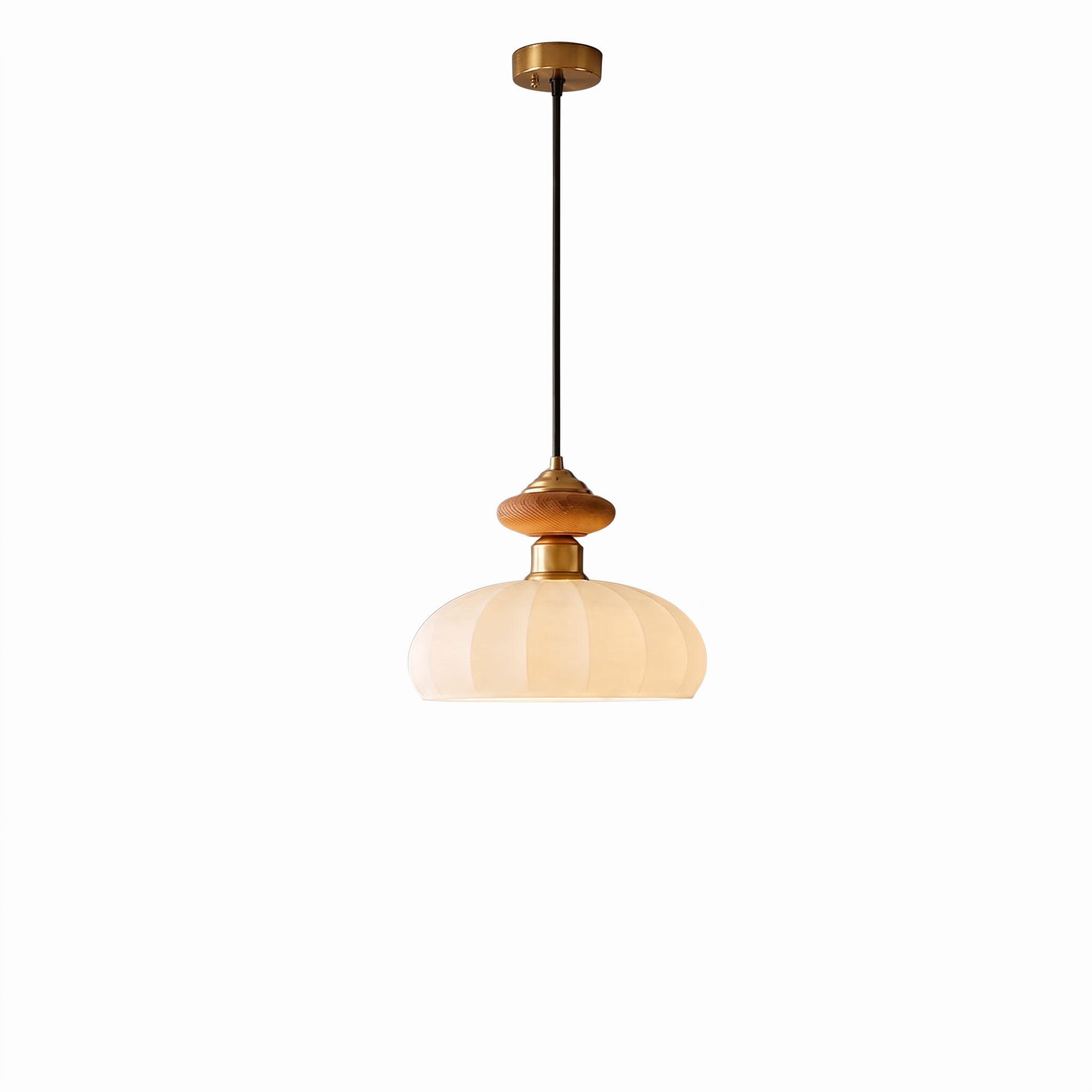 Belvaro pendant light wood on white background