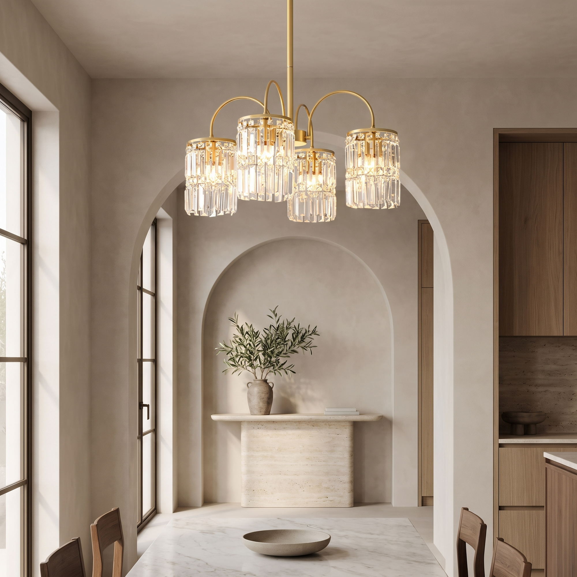 Kastelle Crystal Chandelier in a dining room