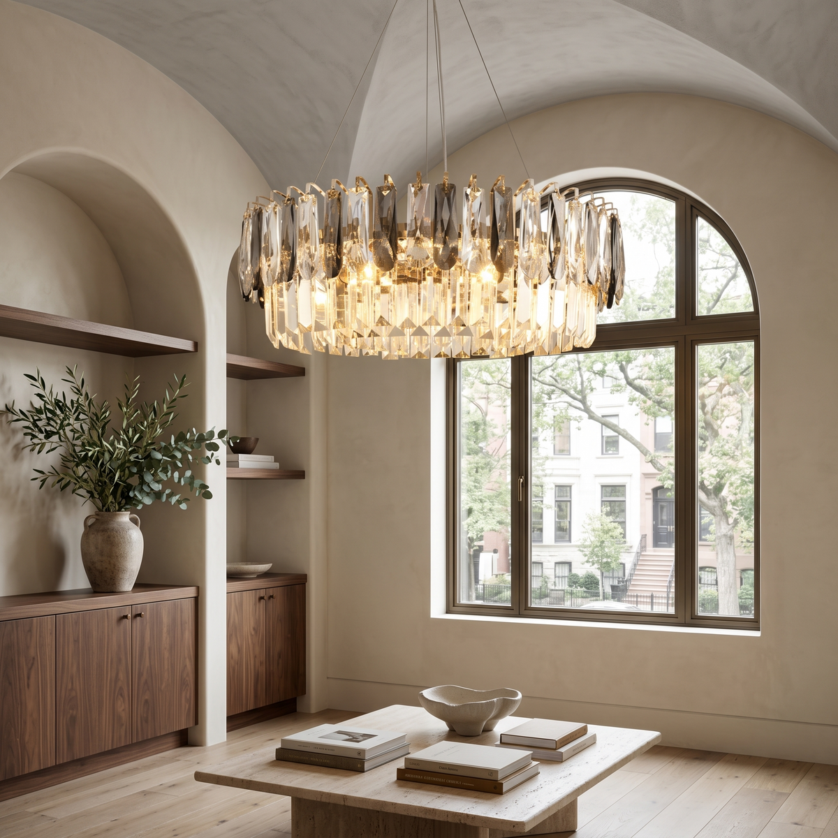 Lastrelle Tiered Crystal Chandelier in a sitting room
