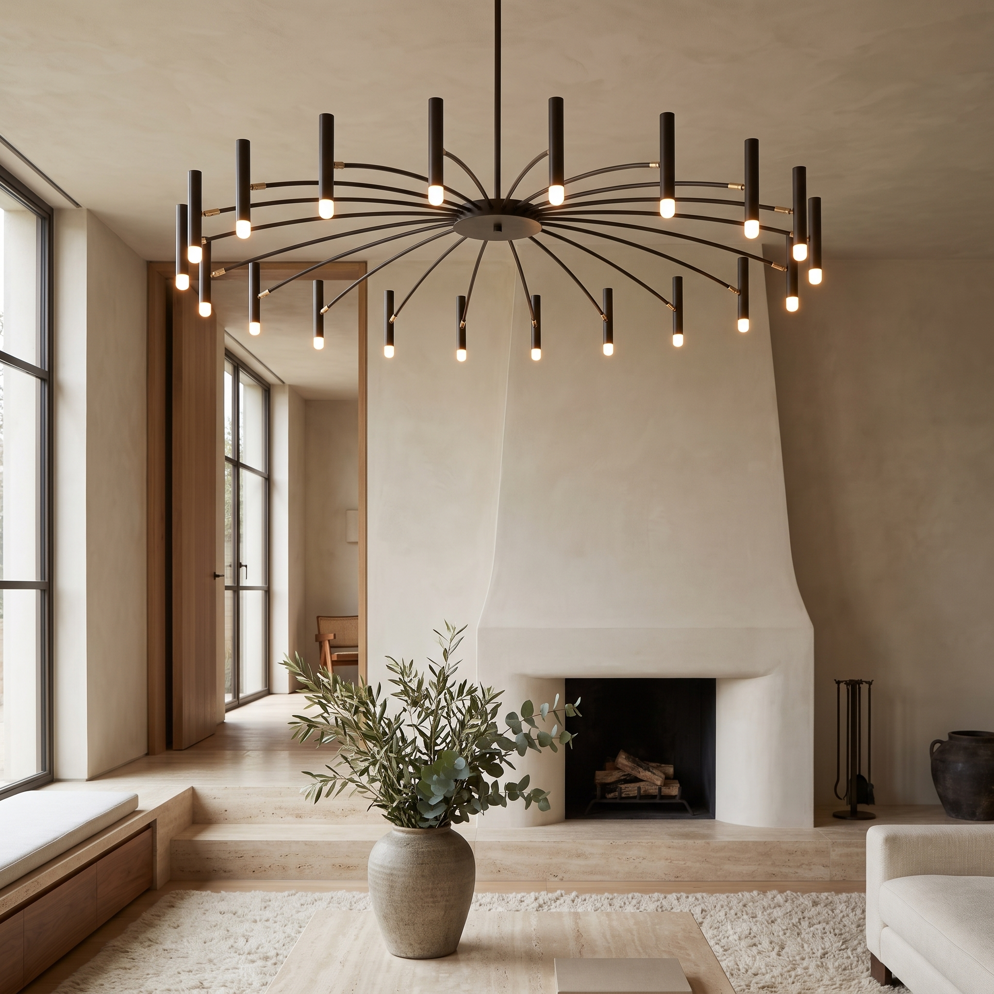 Merone Sputnik Chandelier in a sunken lounge