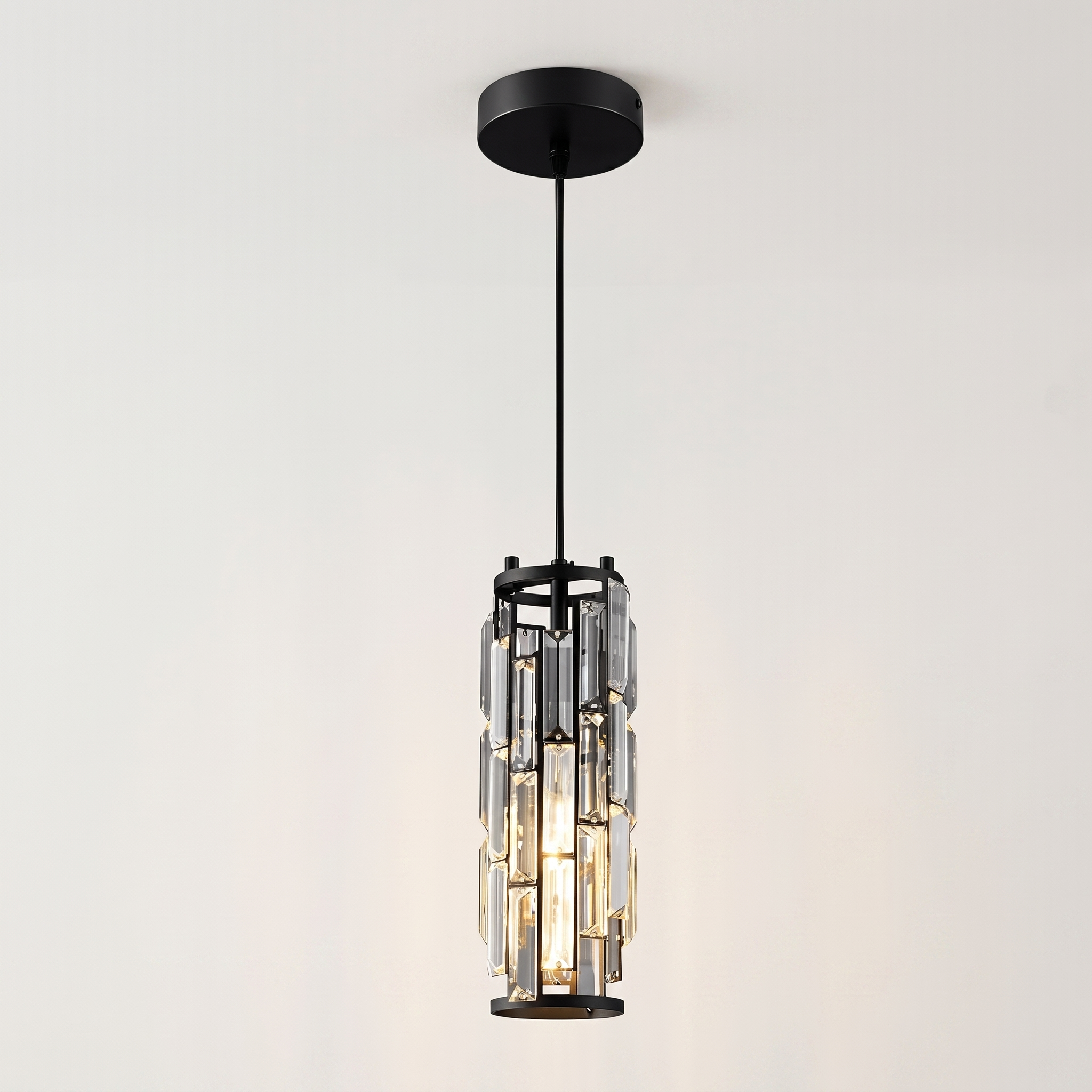Black Aurelique crystal pendant light single studio shot
