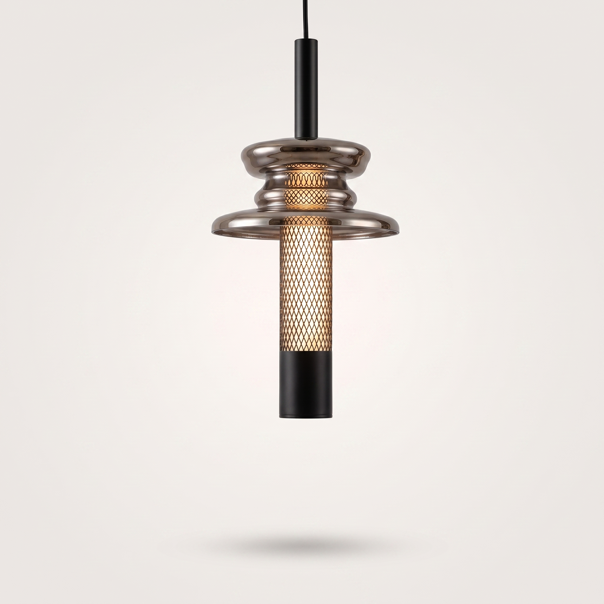 Solvane bronze cylinder glass pendant light