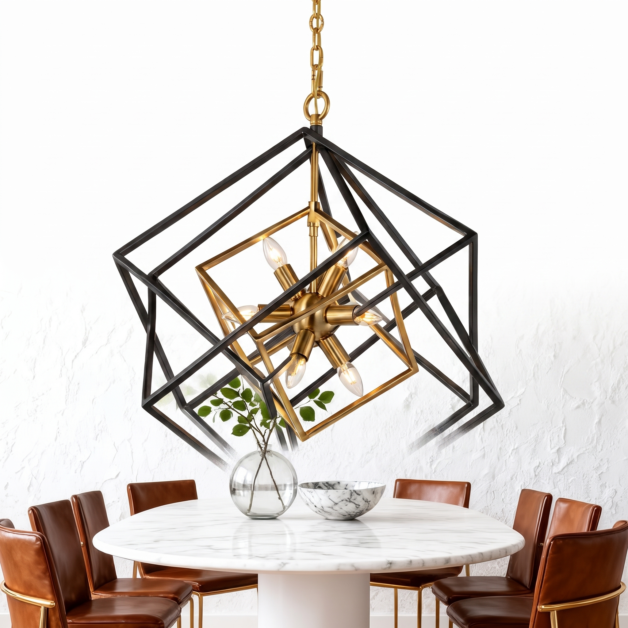 Ferrostell square pendant light on a pure white background