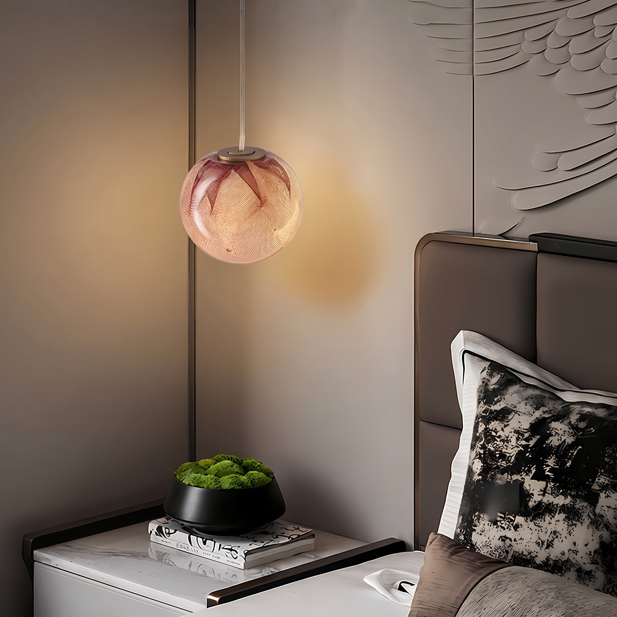 Modern Lumetta copper glass globe lighting