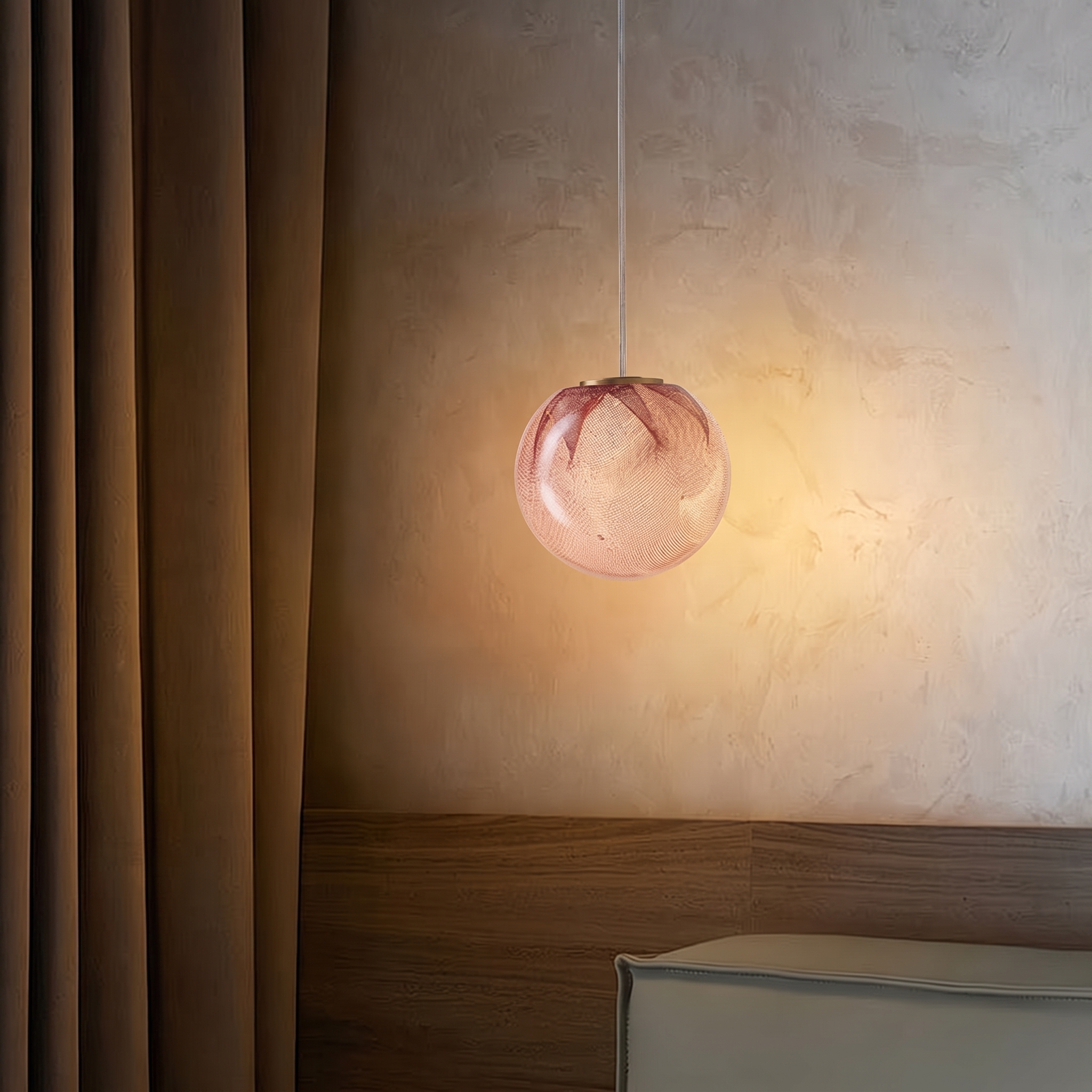Lumetta amber glass sphere pendant light