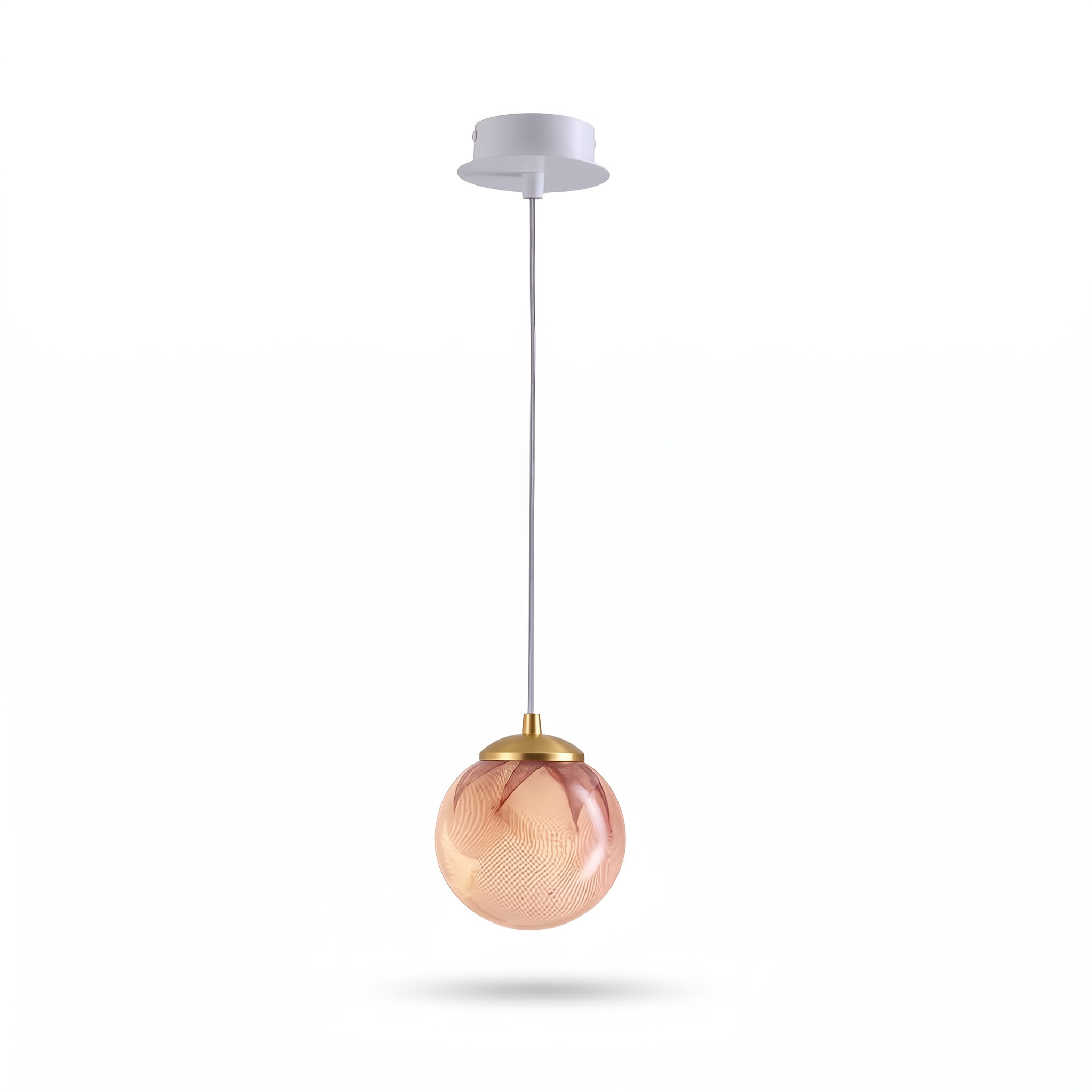 Lumetta glass globe pendant light on a pure white background