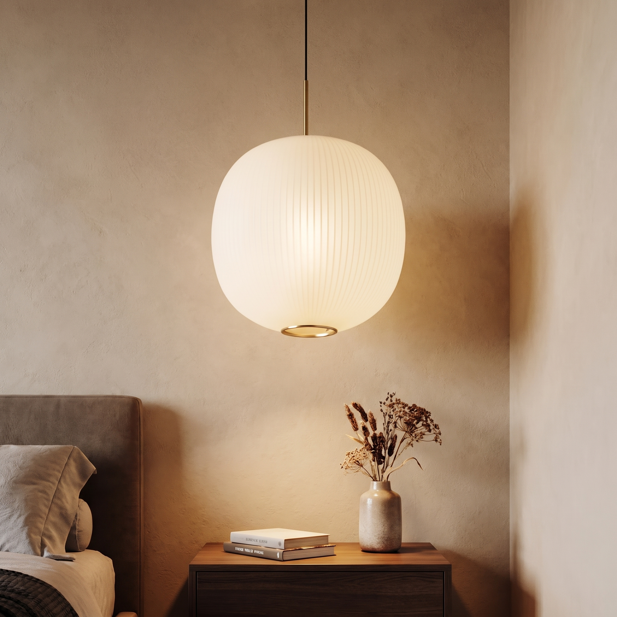 Halstead pendant light in a luxury bedroom