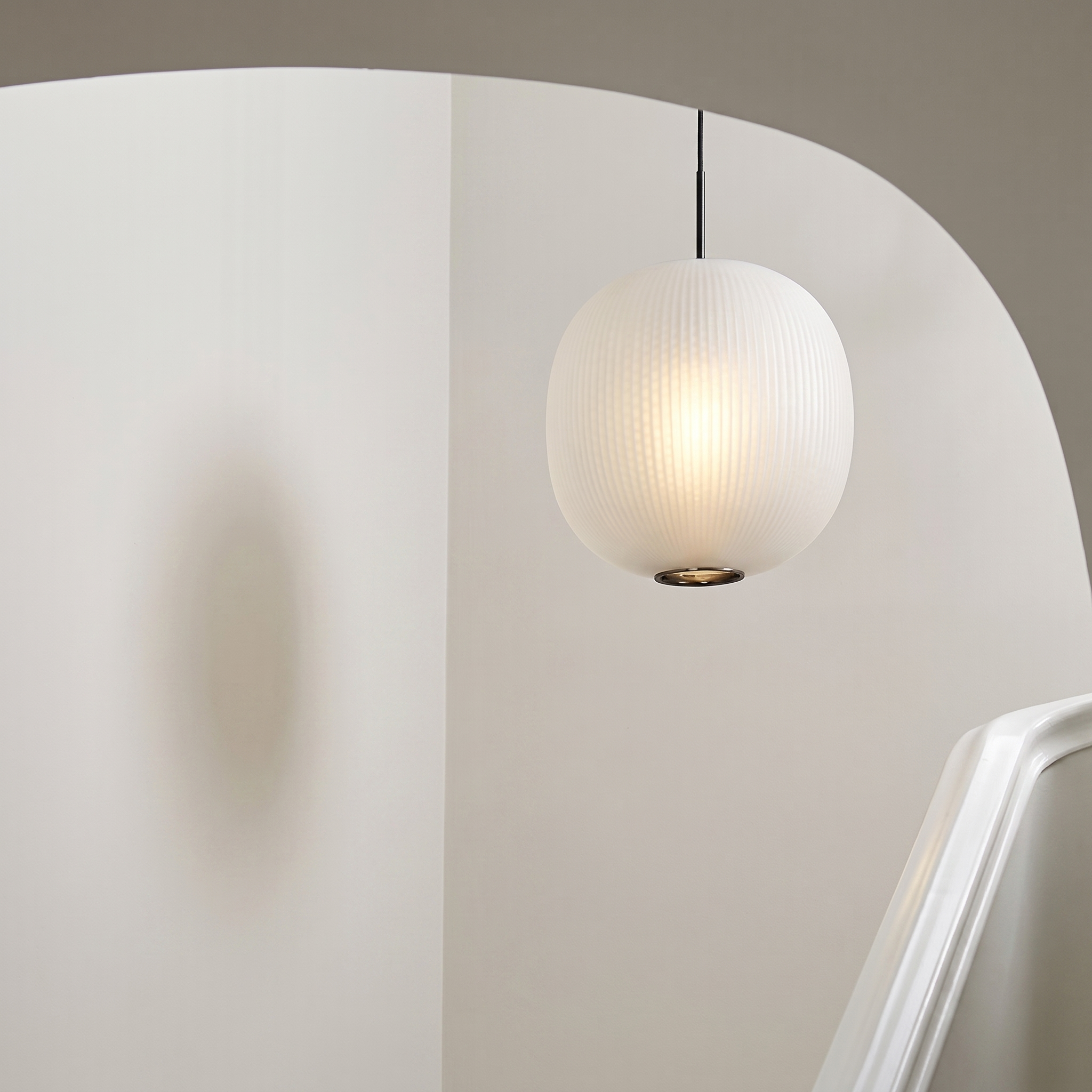 Halstead pendant light in a modern entry hall