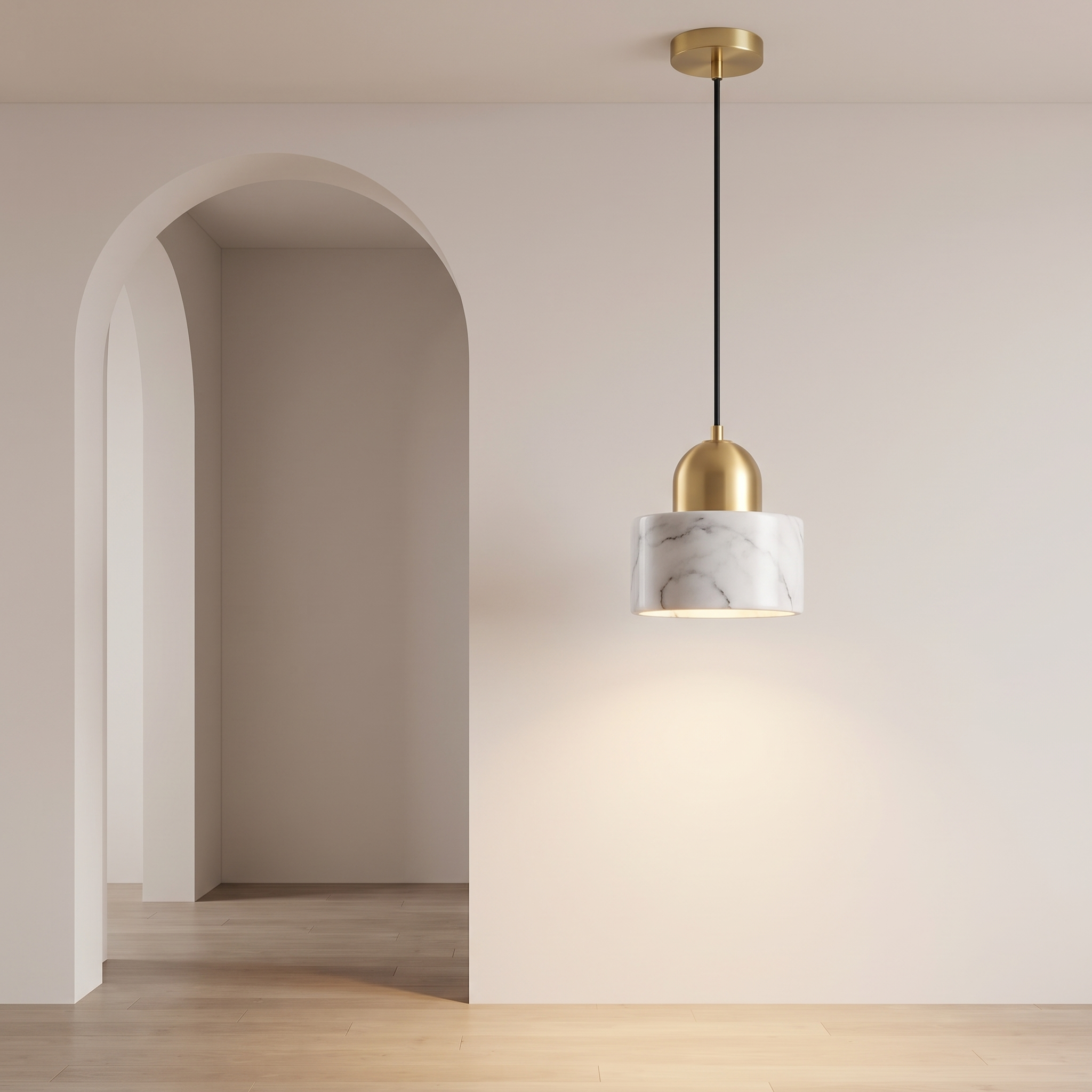 Marbelle pendant light in a modern entry hall