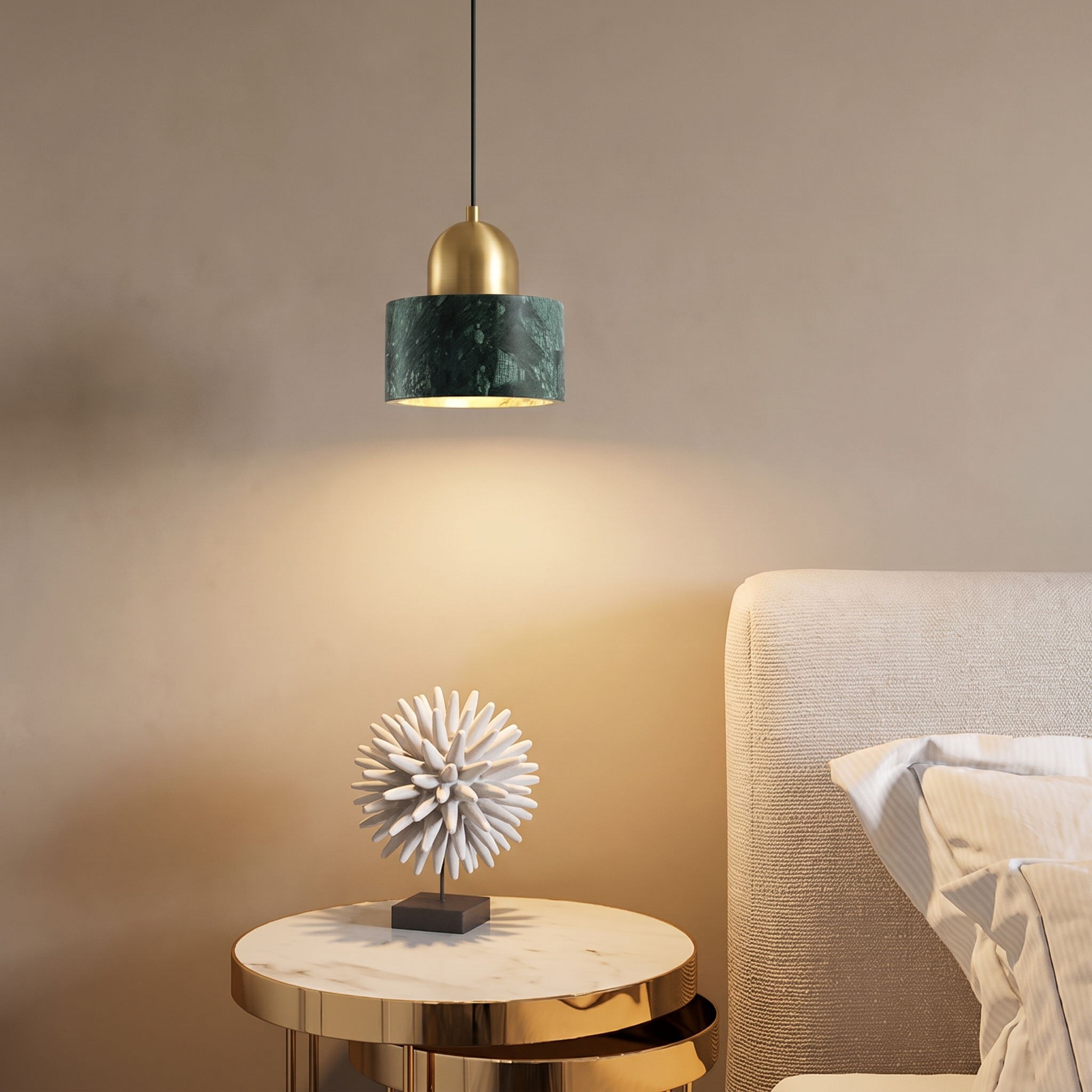 Marbelle pendant light in a luxury bedroom