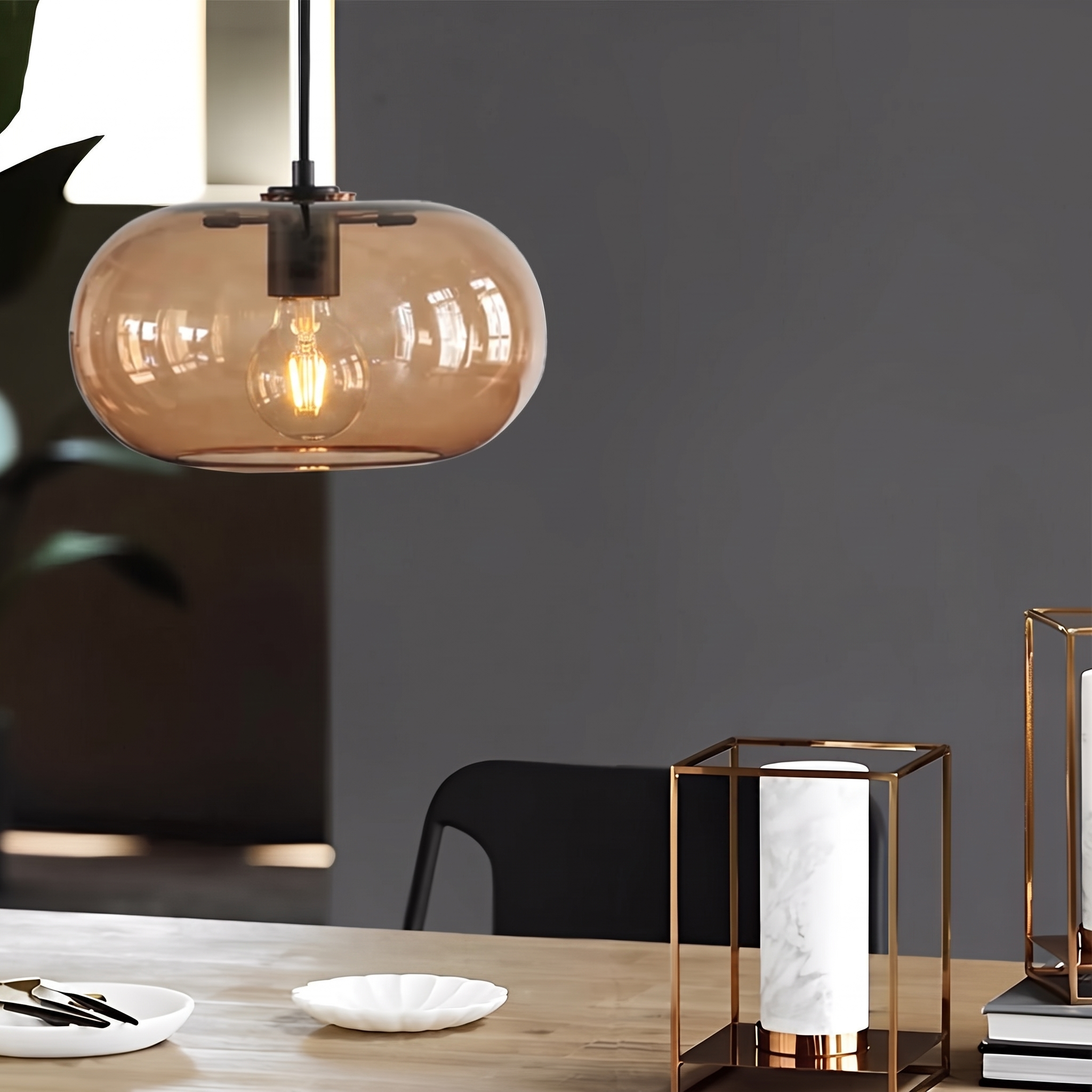 Electra electroplated glass pendant light