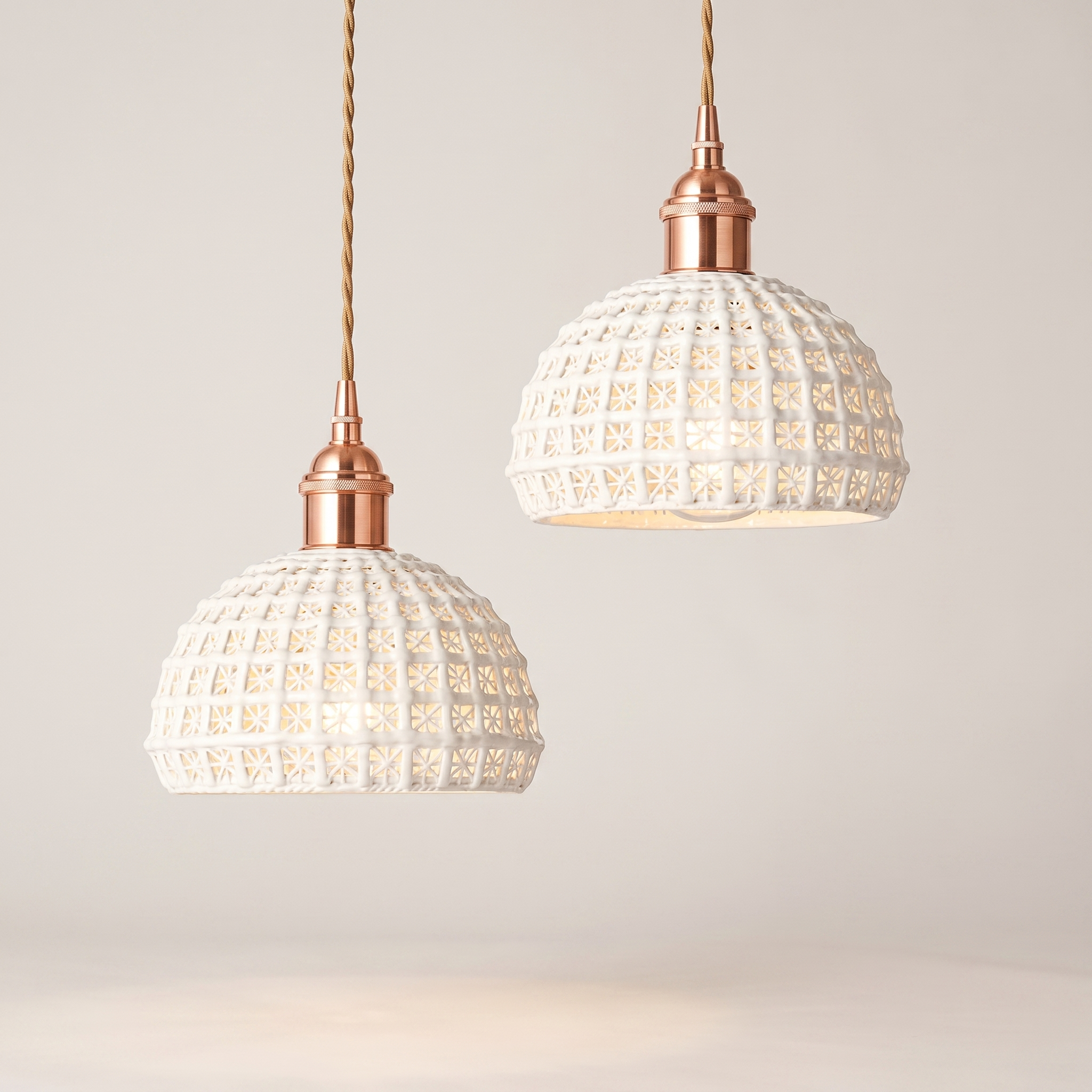 Ceralume woven dome ceramic pendant light