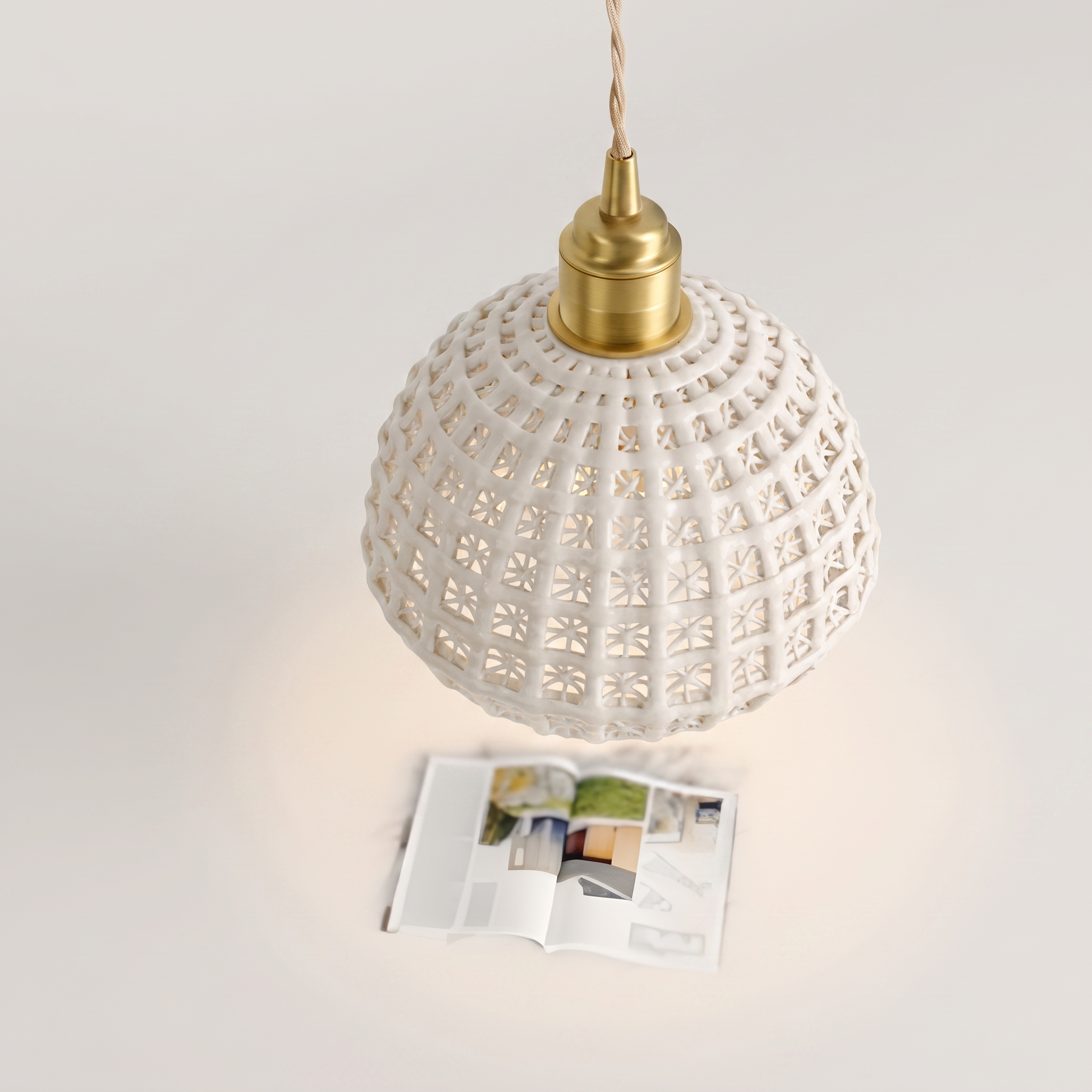Ceralume ceramic copper pendant light
