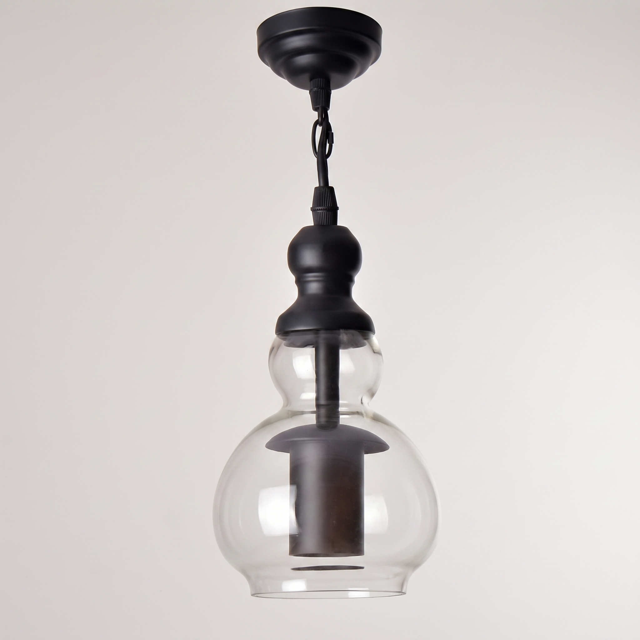 Chimeria iron and glass pendant light detail
