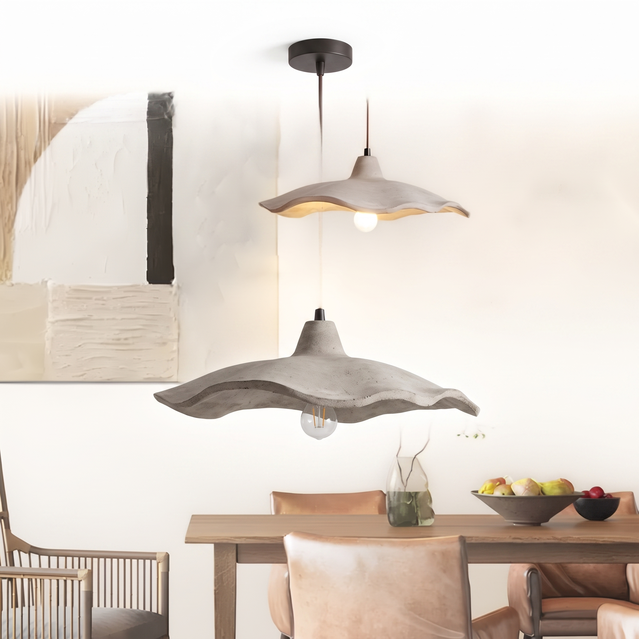 Onsera cement pendant light on a pure white background