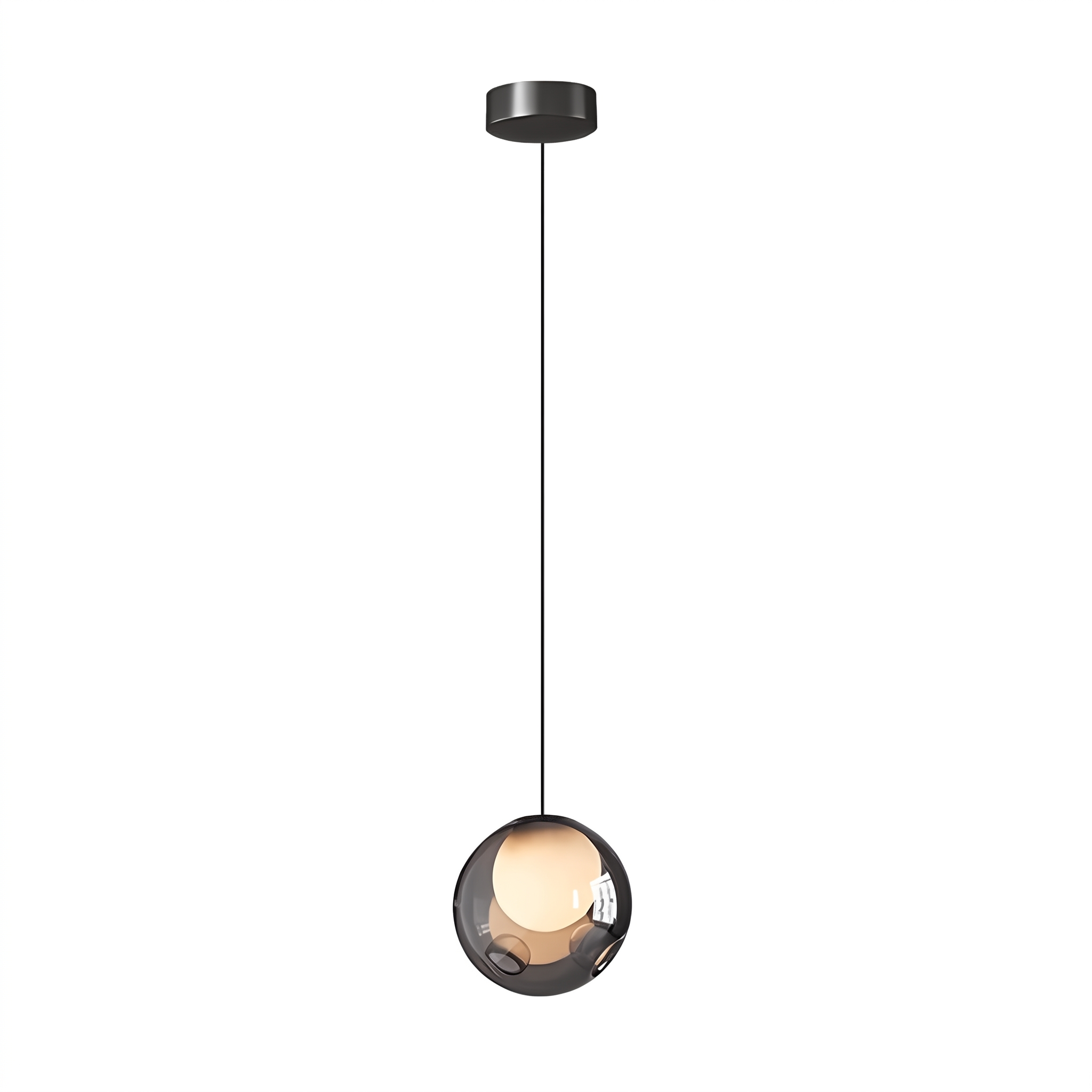 Bublora smoked glass pendant isolated on white