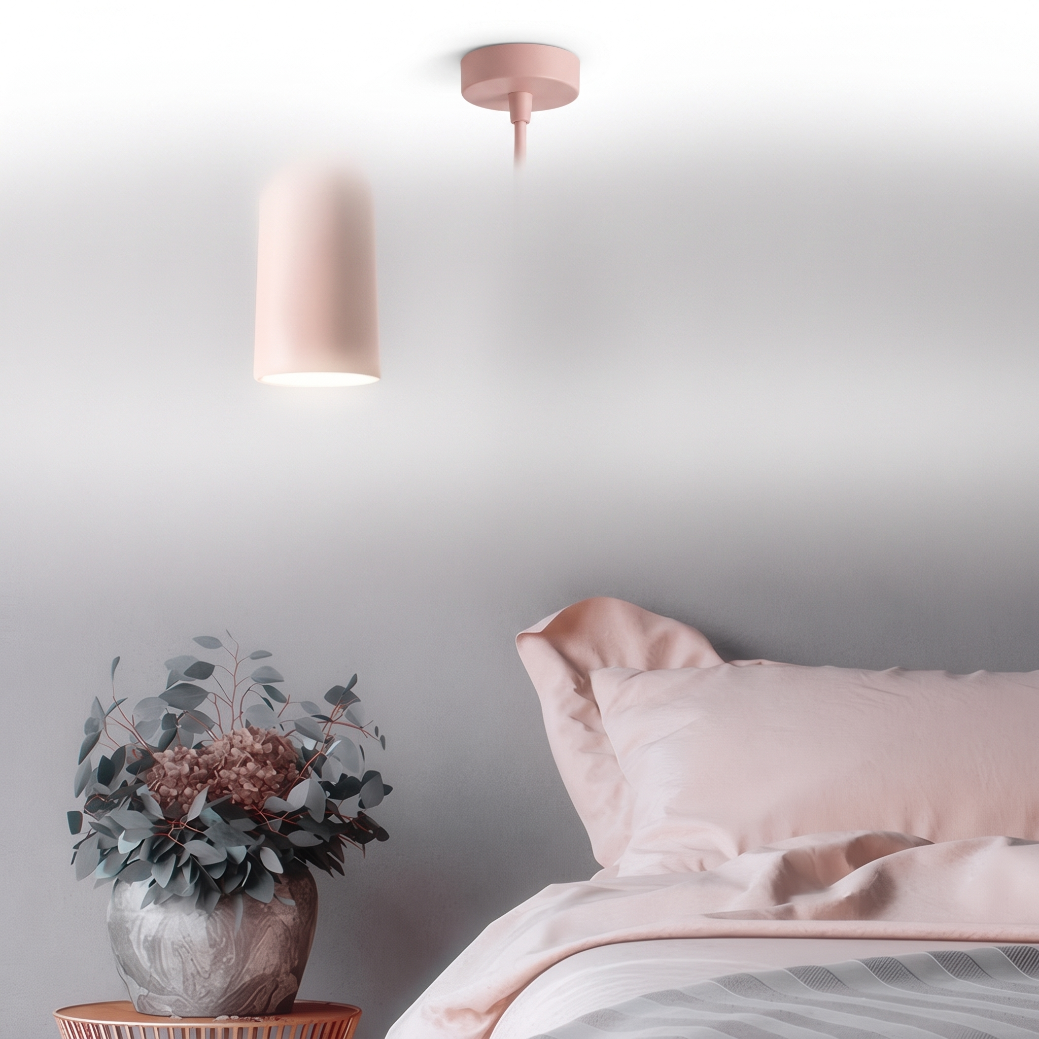 Figora resin arc pendant lamp on a pure white background