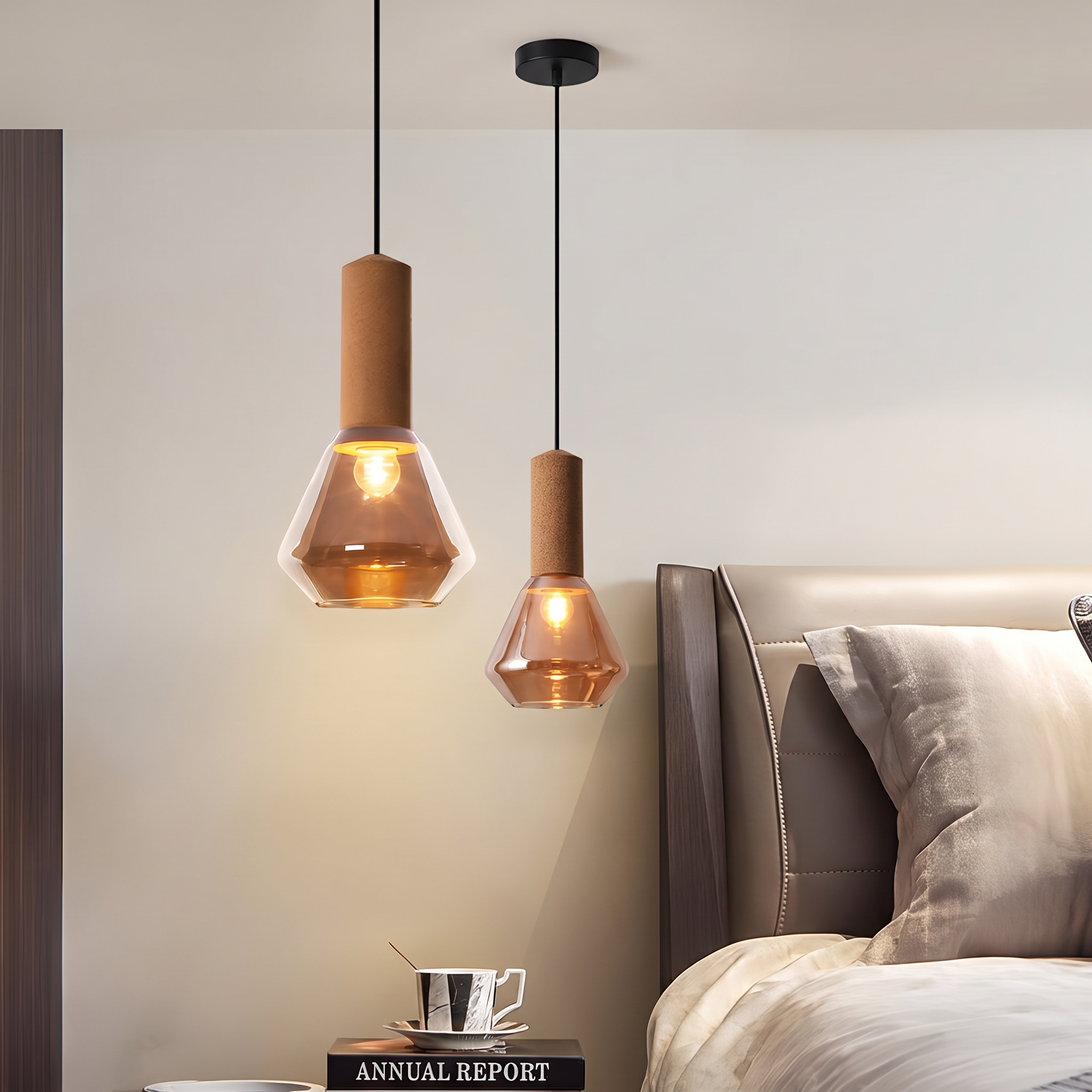 Coprazza diamond glass pendant light view