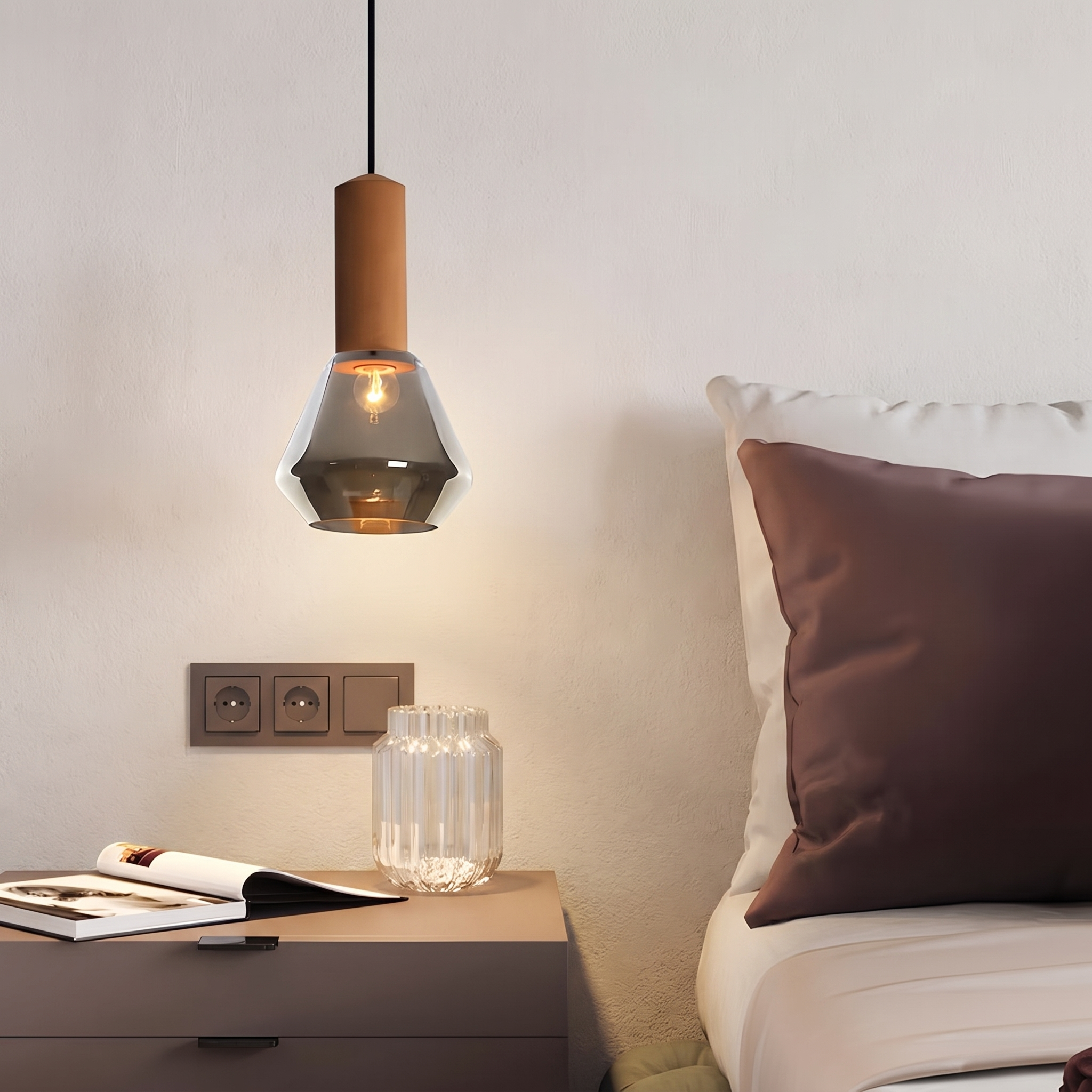 Coprazza copper glass jar pendant light