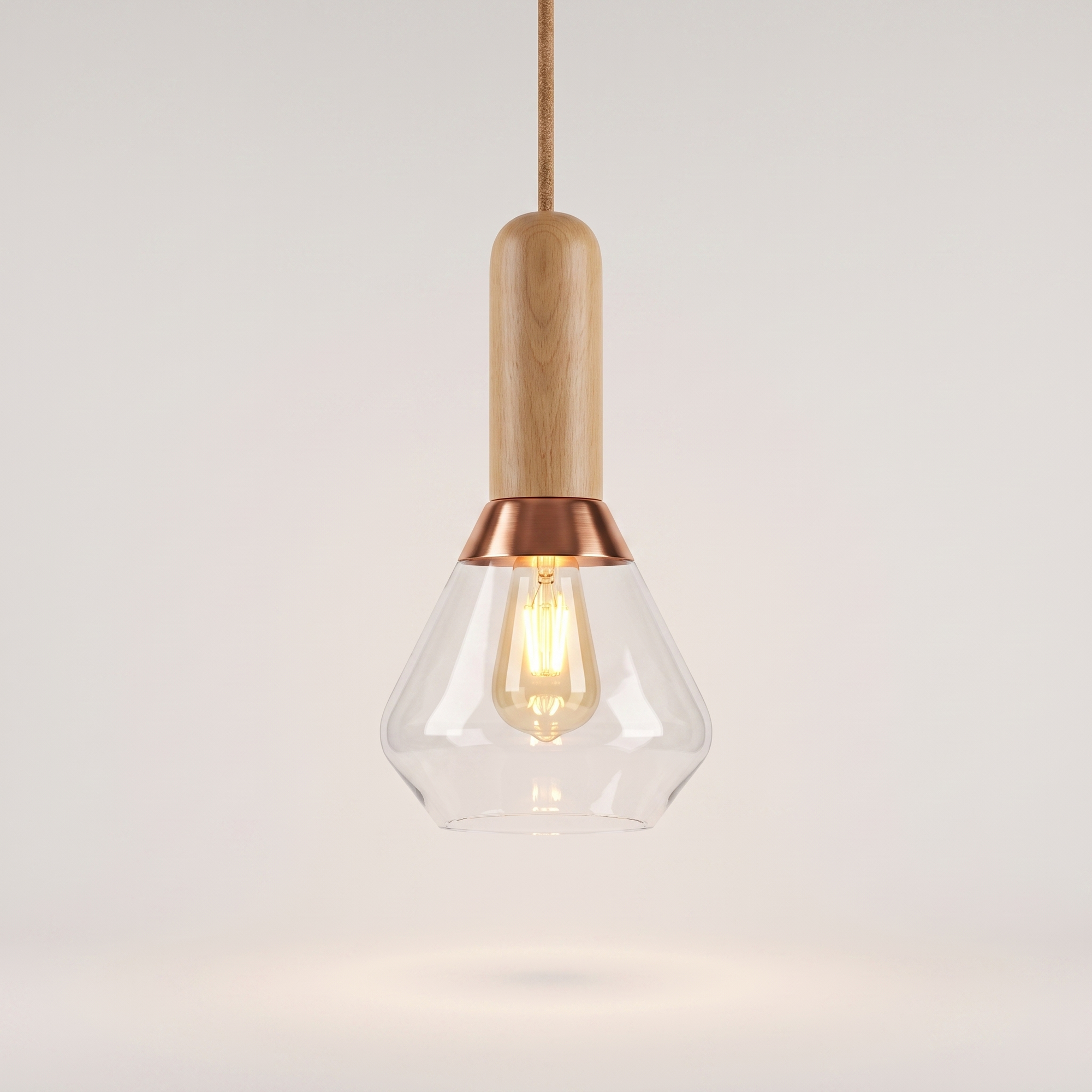 Coprazza copper diamond glass jar pendant above a luxury bar