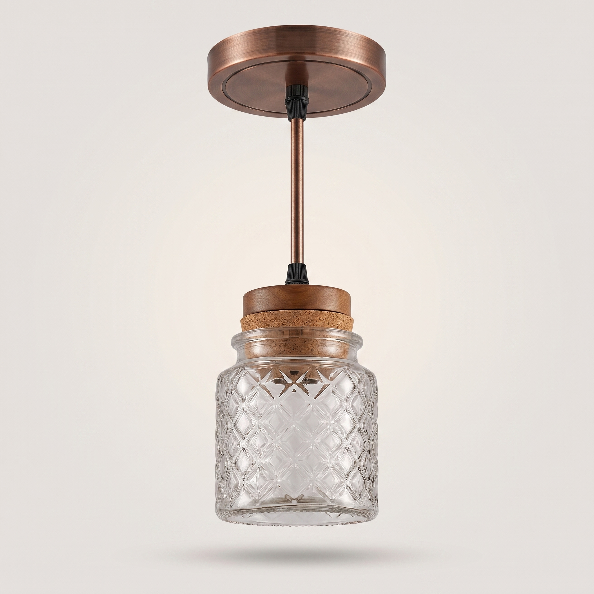 Coprazza copper glass jar pendant alternate view