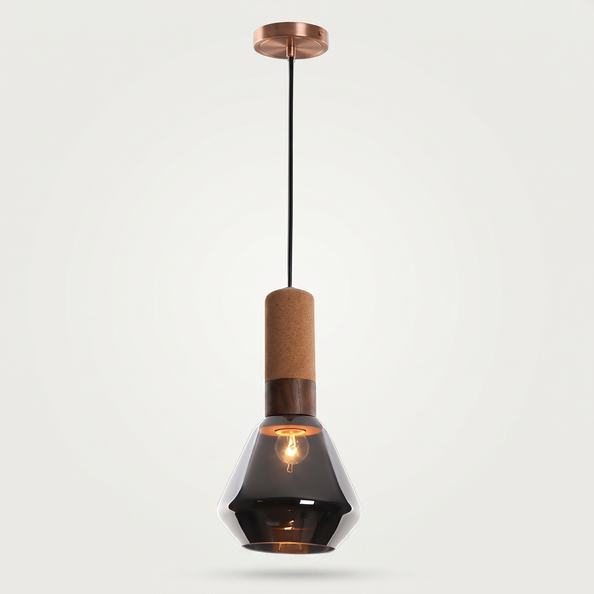 Coprazza glass jar pendant light detail
