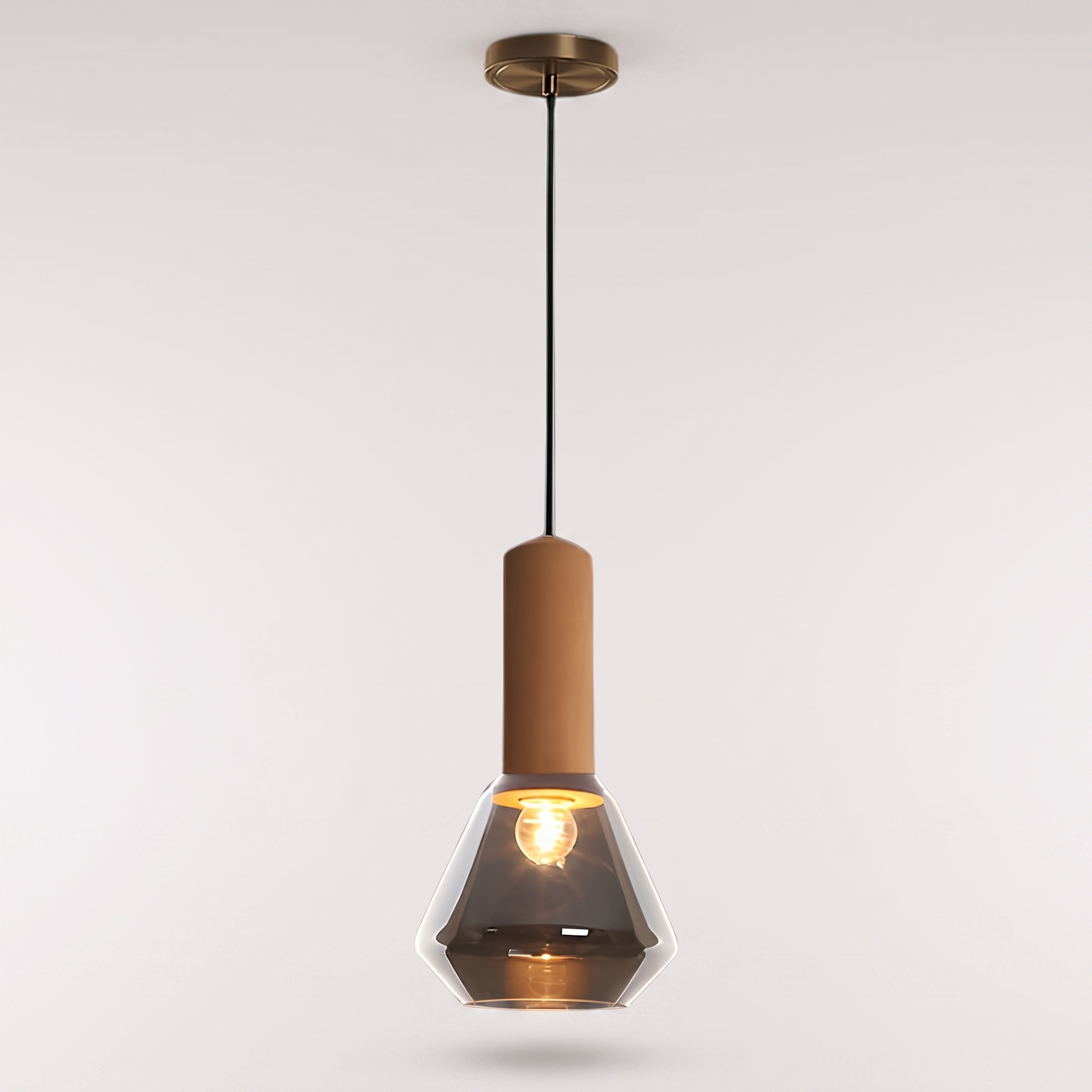 Coprazza copper diamond glass pendant view