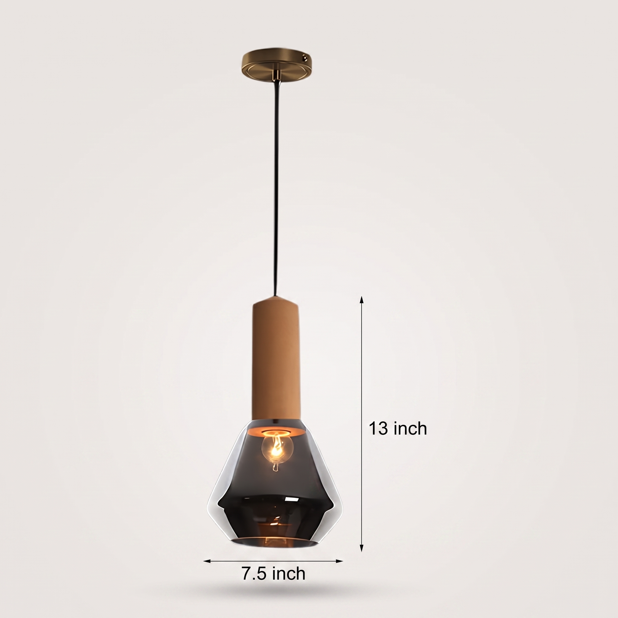 Coprazza diamond glass jar pendant product shot