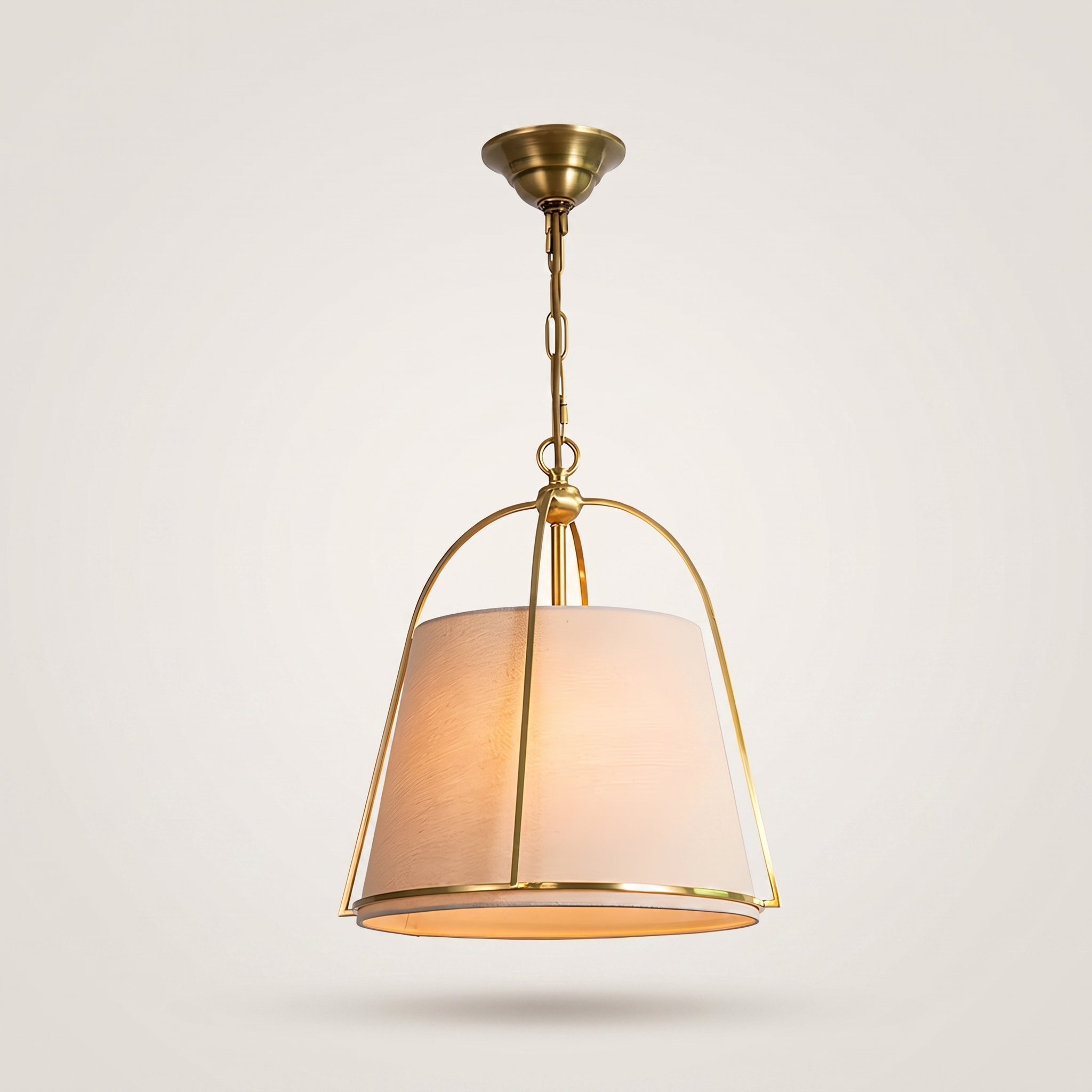 Trapelle gold trapezoid pendant light view