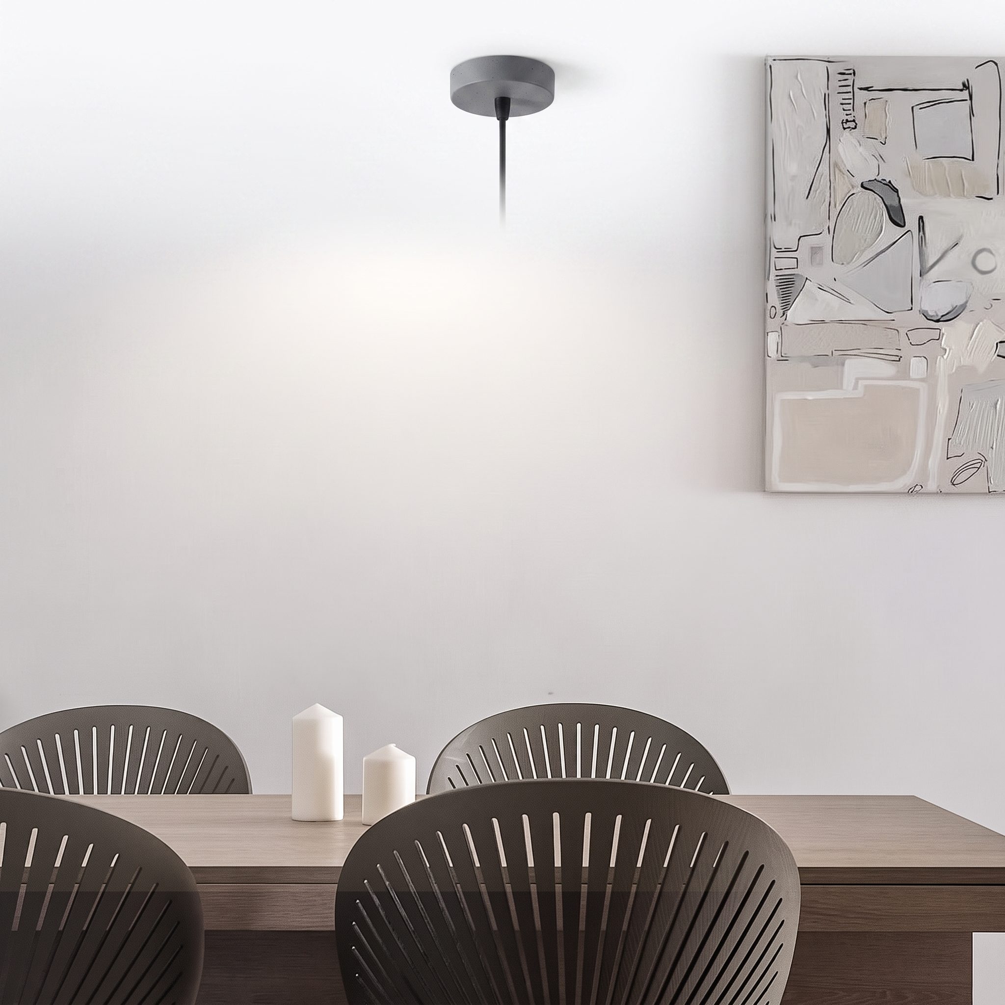 Resinova resin bowl pendant lamp on a pure white background