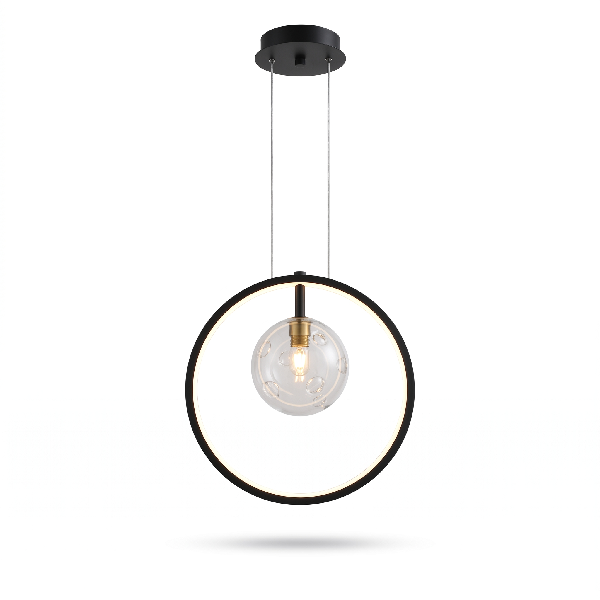 Anelara vertical ring pendant on a pure white background