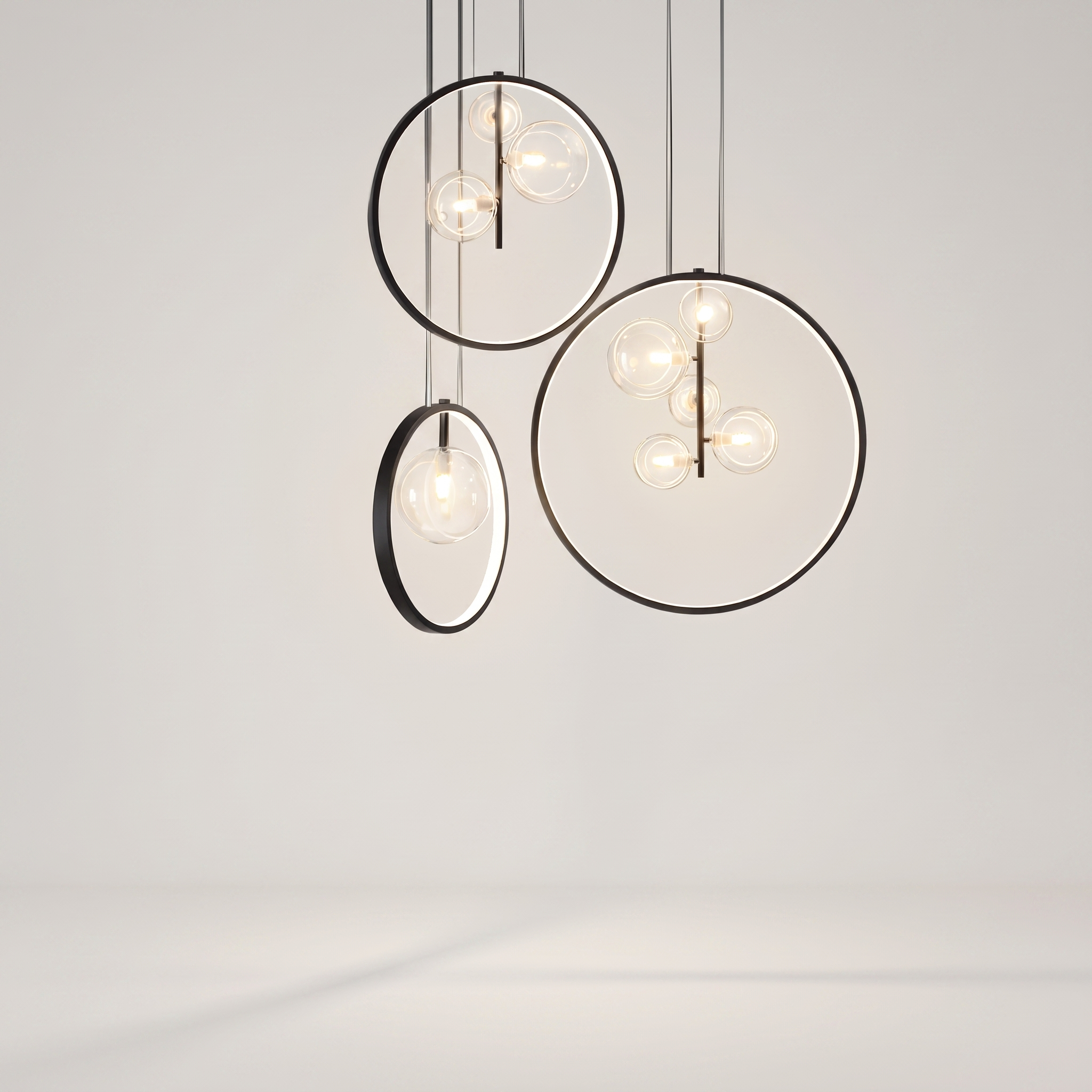Anelara bubble glass pendant light detail
