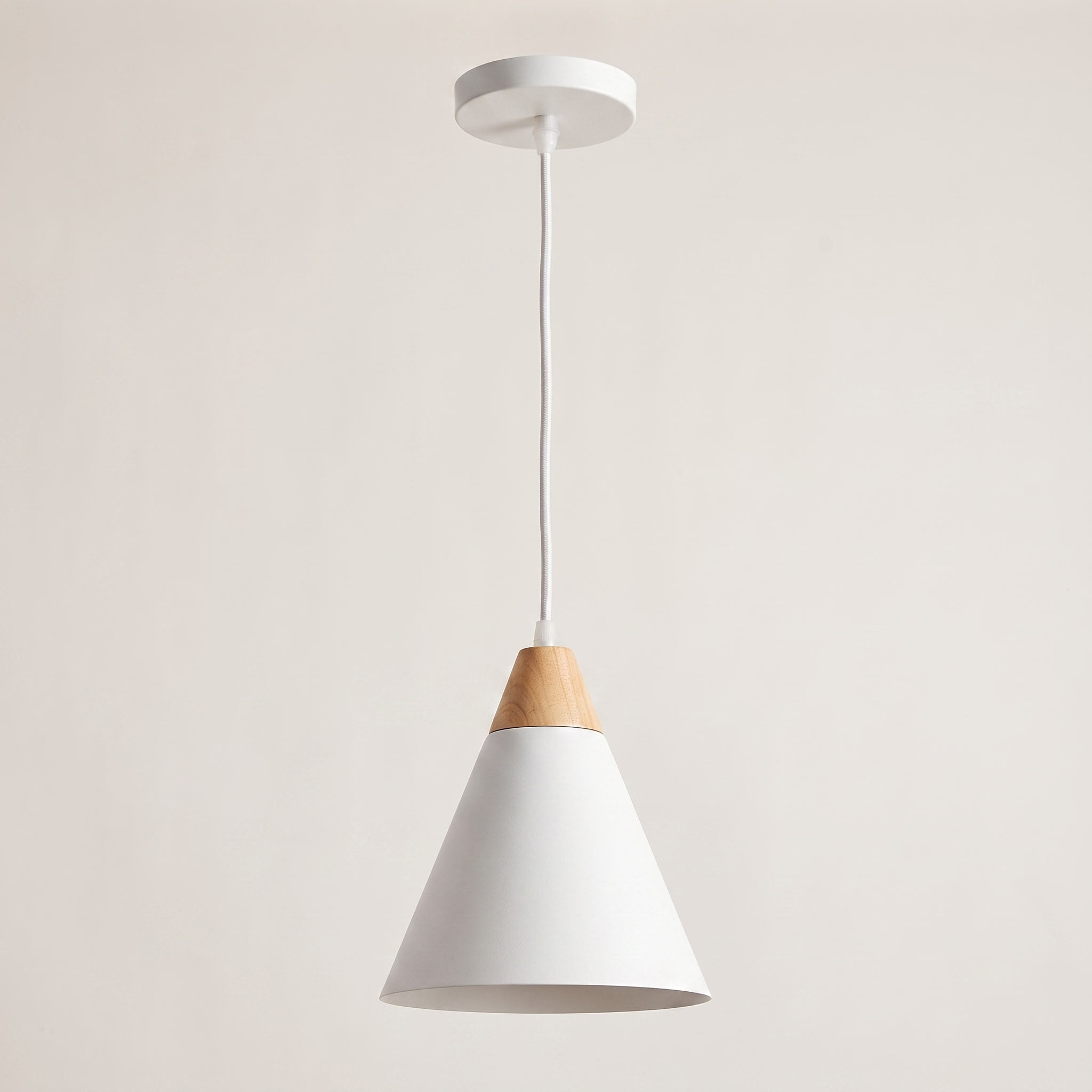 Conica white cone pendant light view
