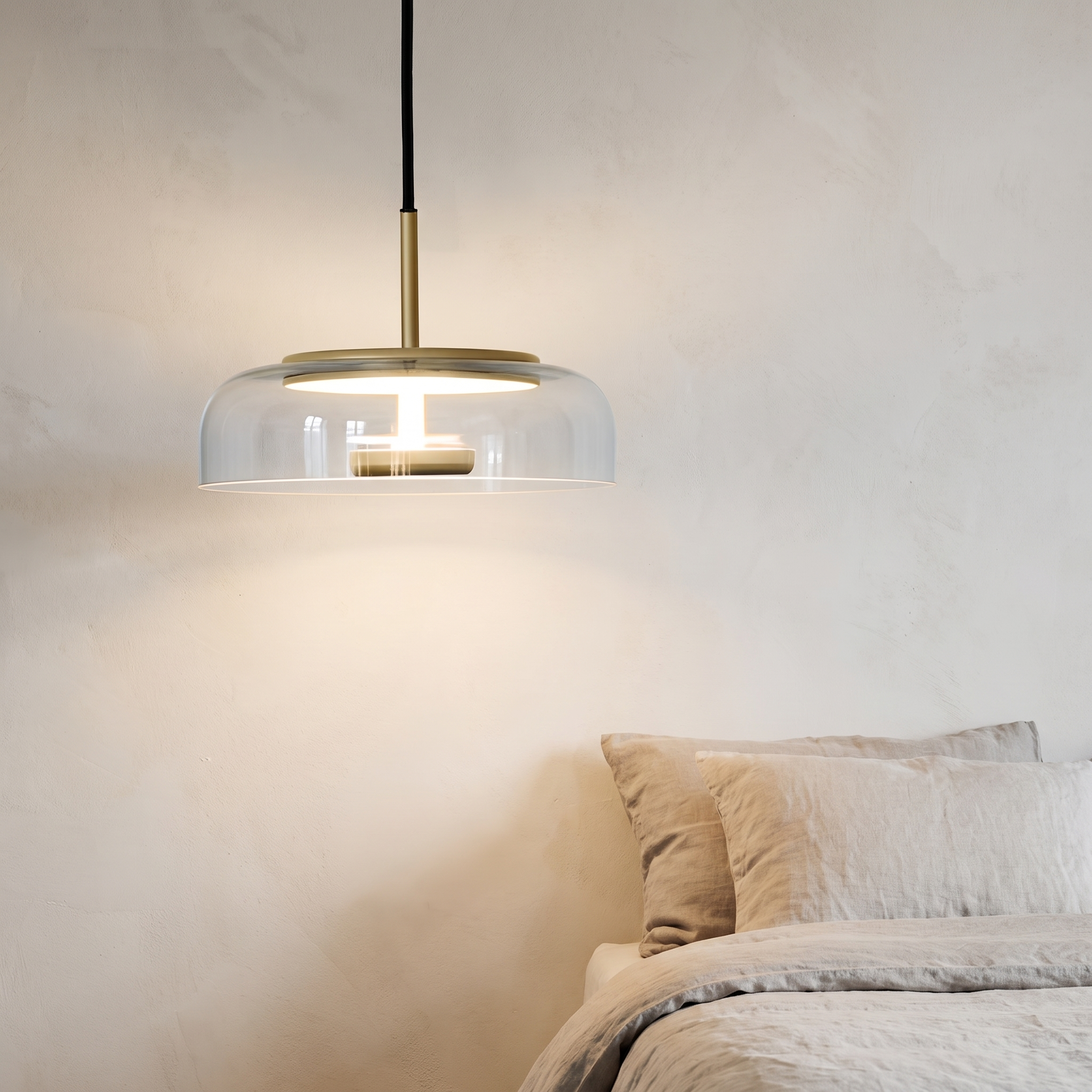 Biossi Nordic glass pendant lamp in a luxury bedroom