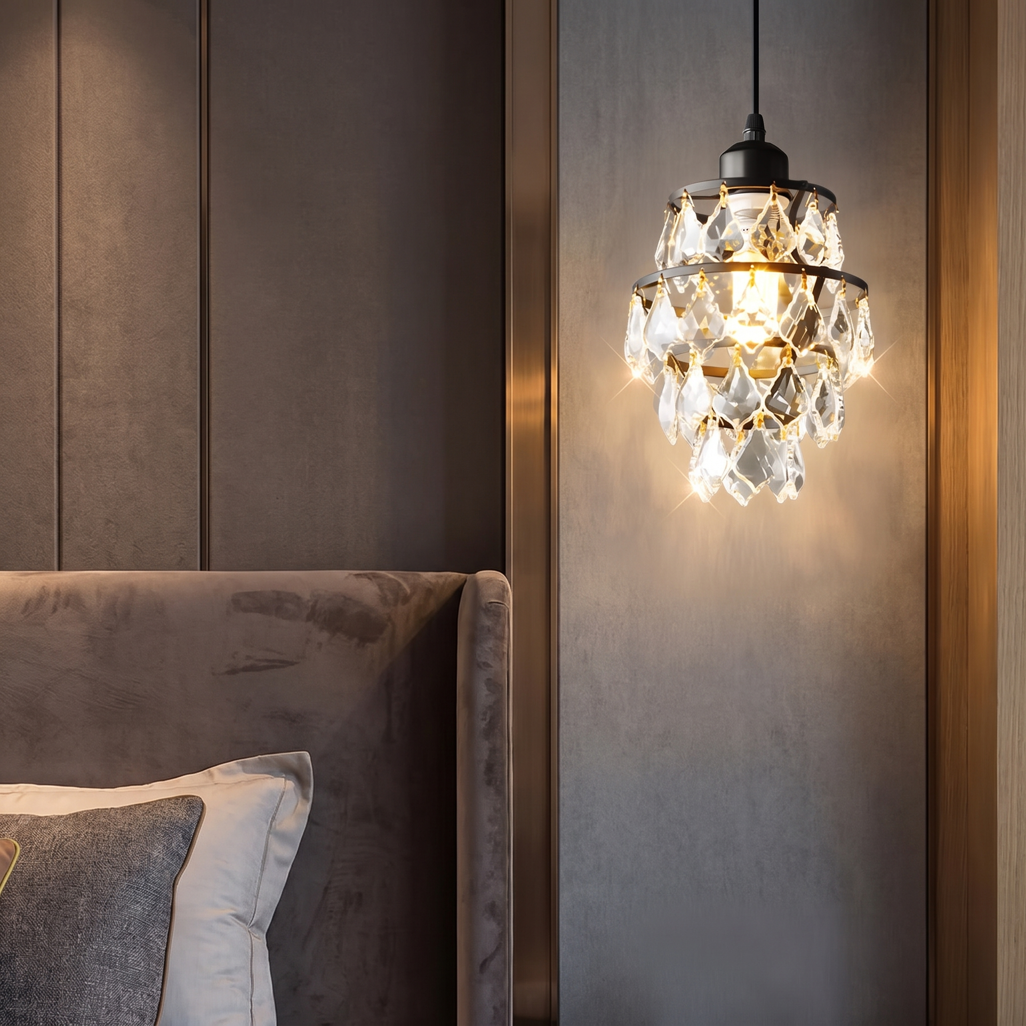 Crystalene crystal pendant light view