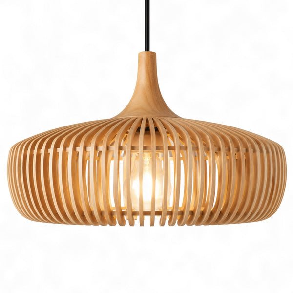 Voreli Pendant Lamp Wood Ceiling Light Modern Design Compatible