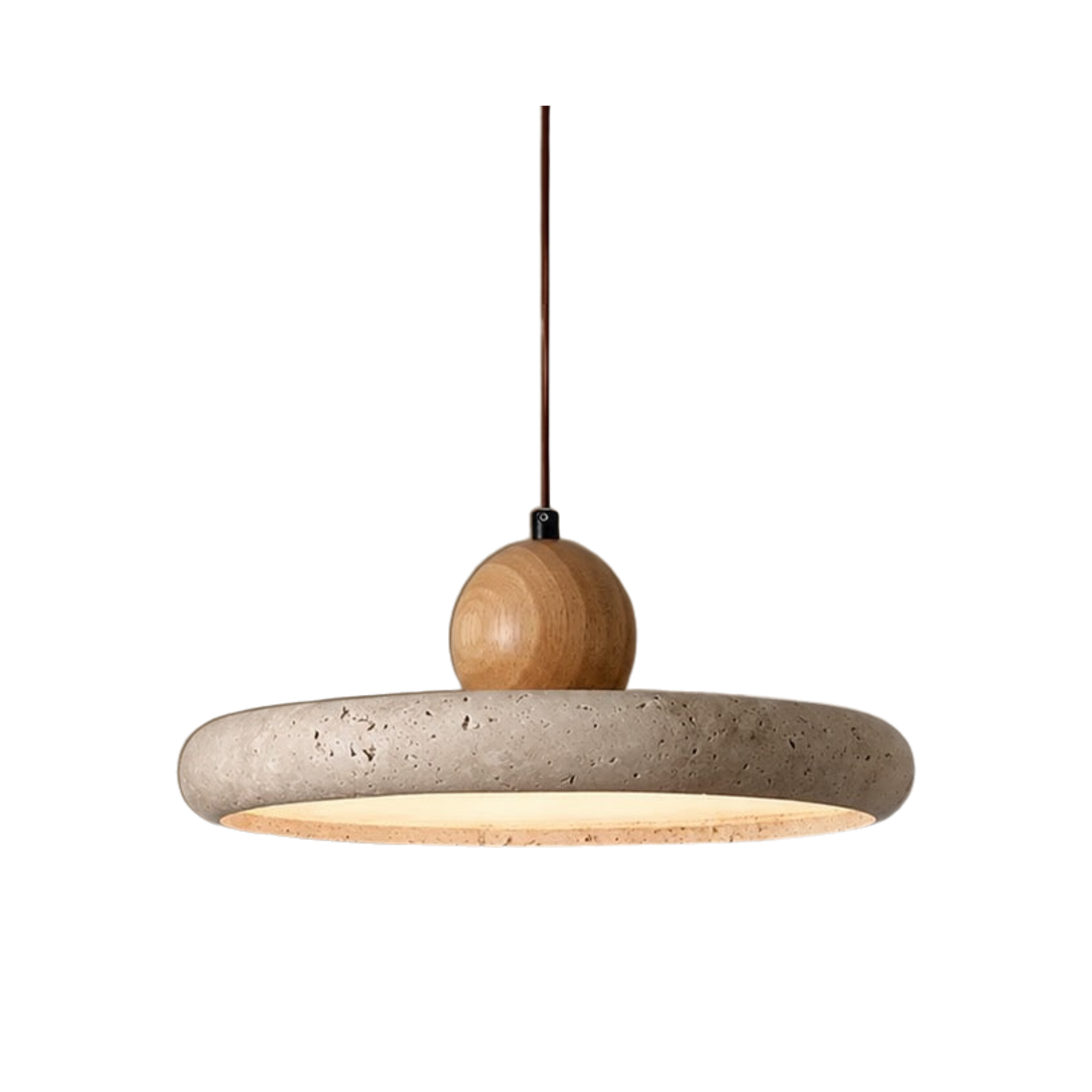 Tavella Travertine Stone LED Pendant Lamp on white background