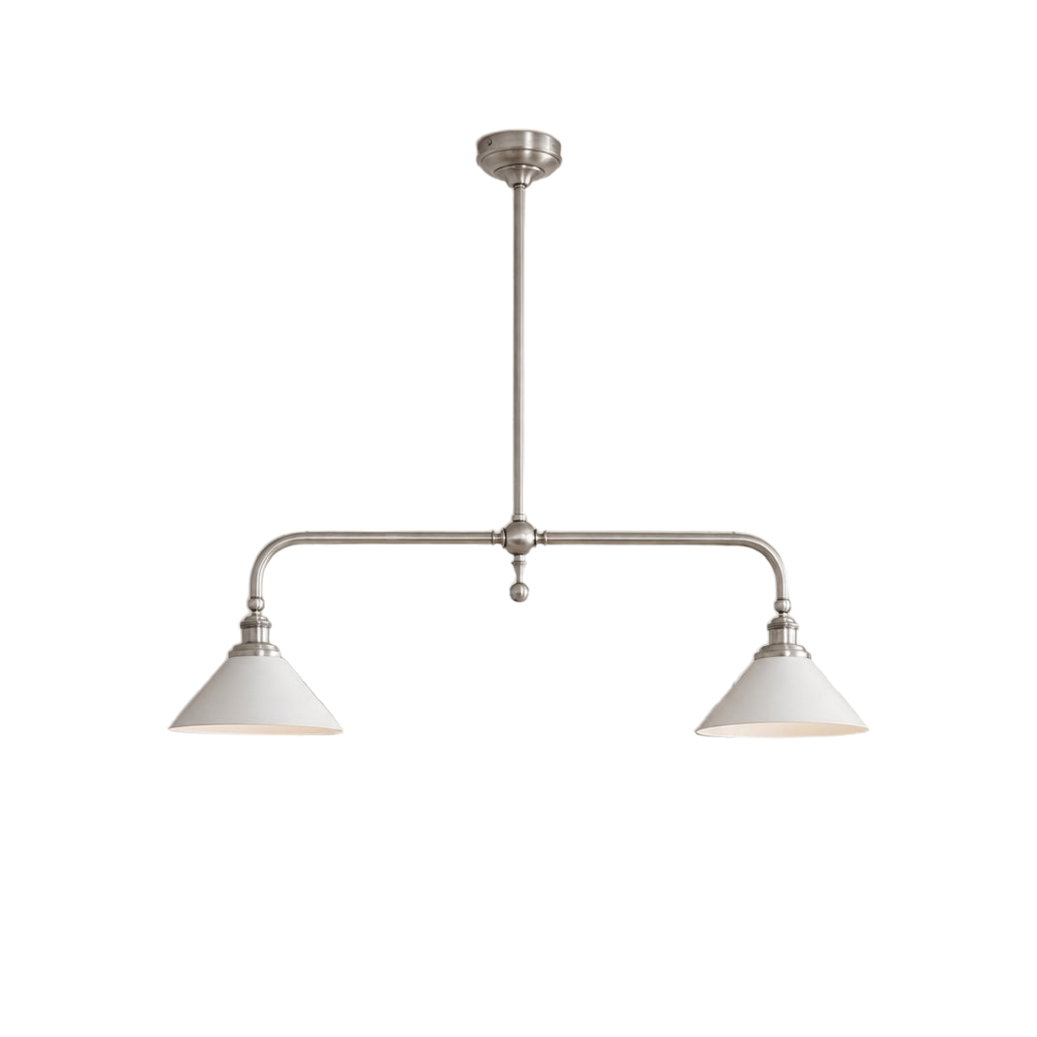 Halvenne Linear Brass Pendant Light Bar on white background