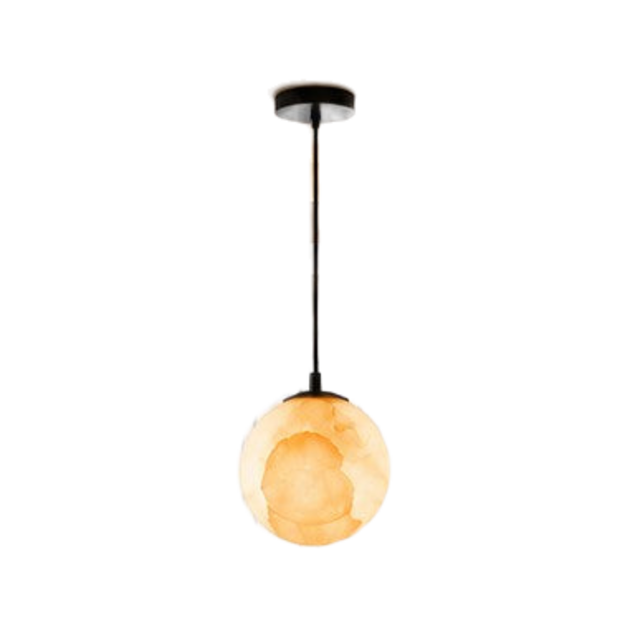 Lunaris Alabaster Globe Pendant Light on white background