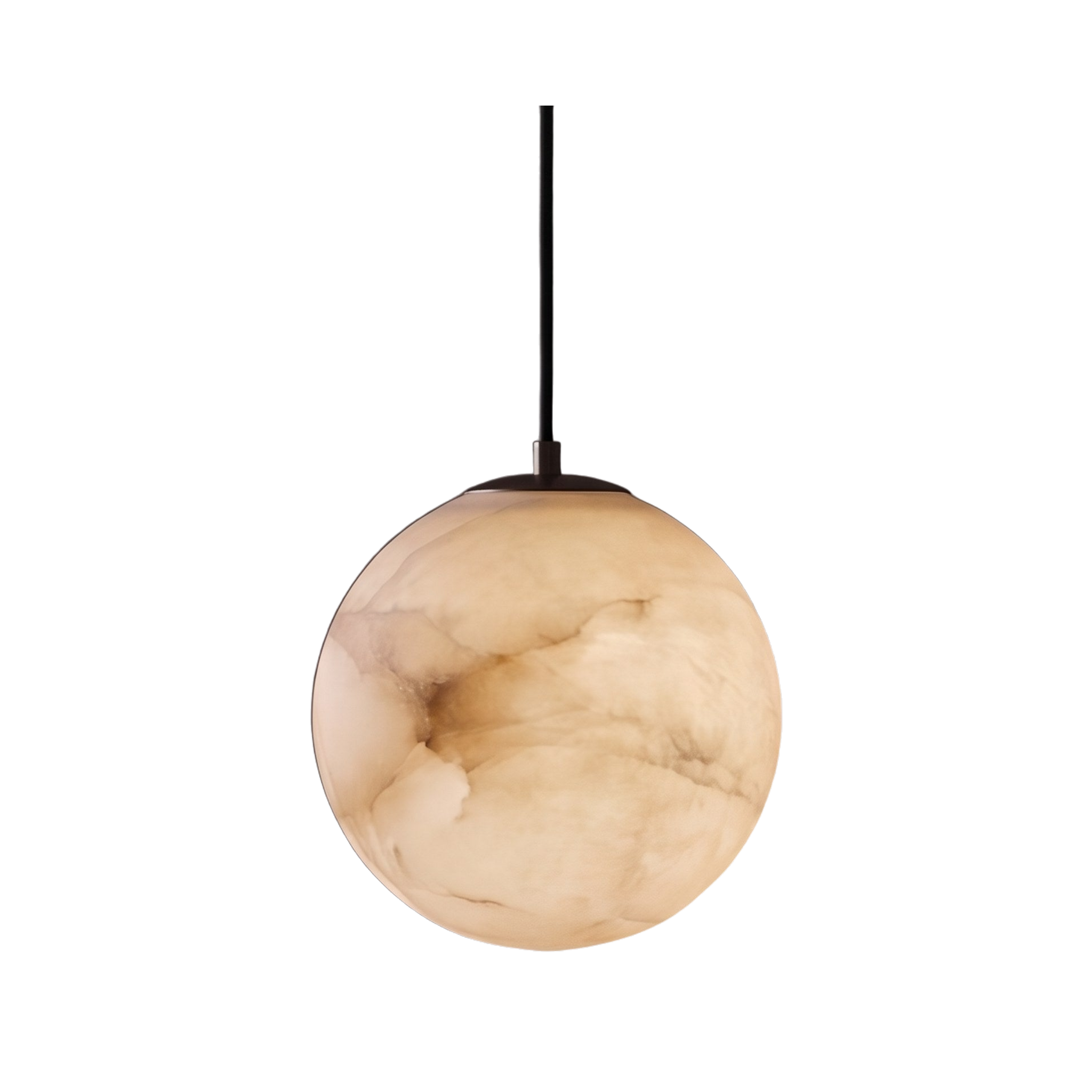 Lunaris Alabaster Globe Pendant Light on white background