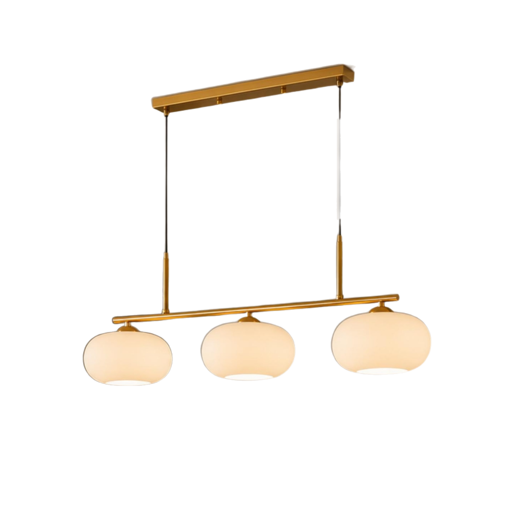 Astevin Sculptural Three Head Pendant Light on white background