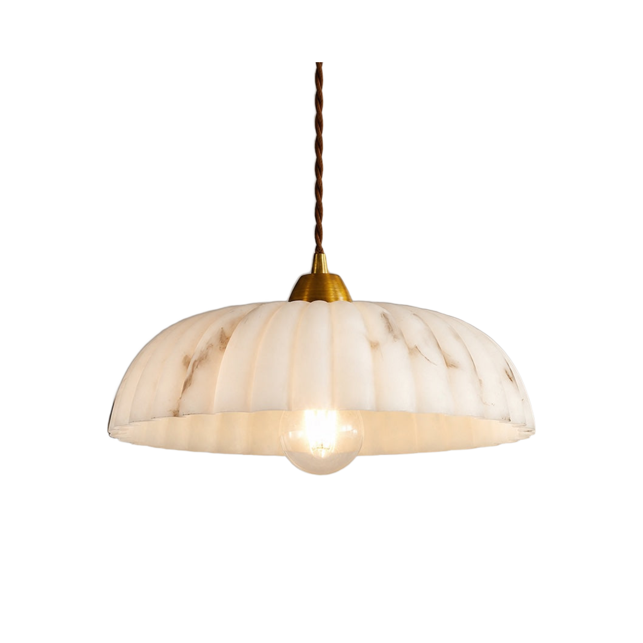 Elarose Alabaster and Antique Gold Pendant on white background