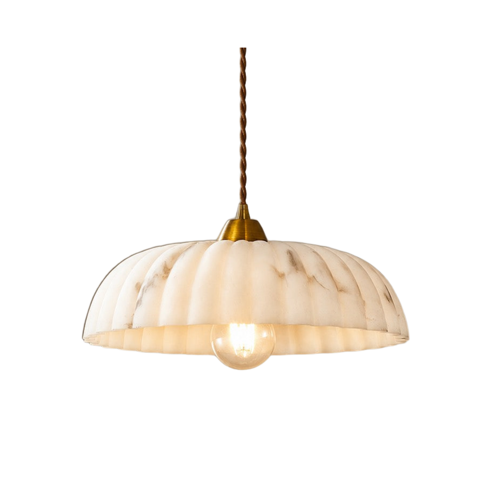 Elarose Alabaster and Antique Gold Pendant on white background