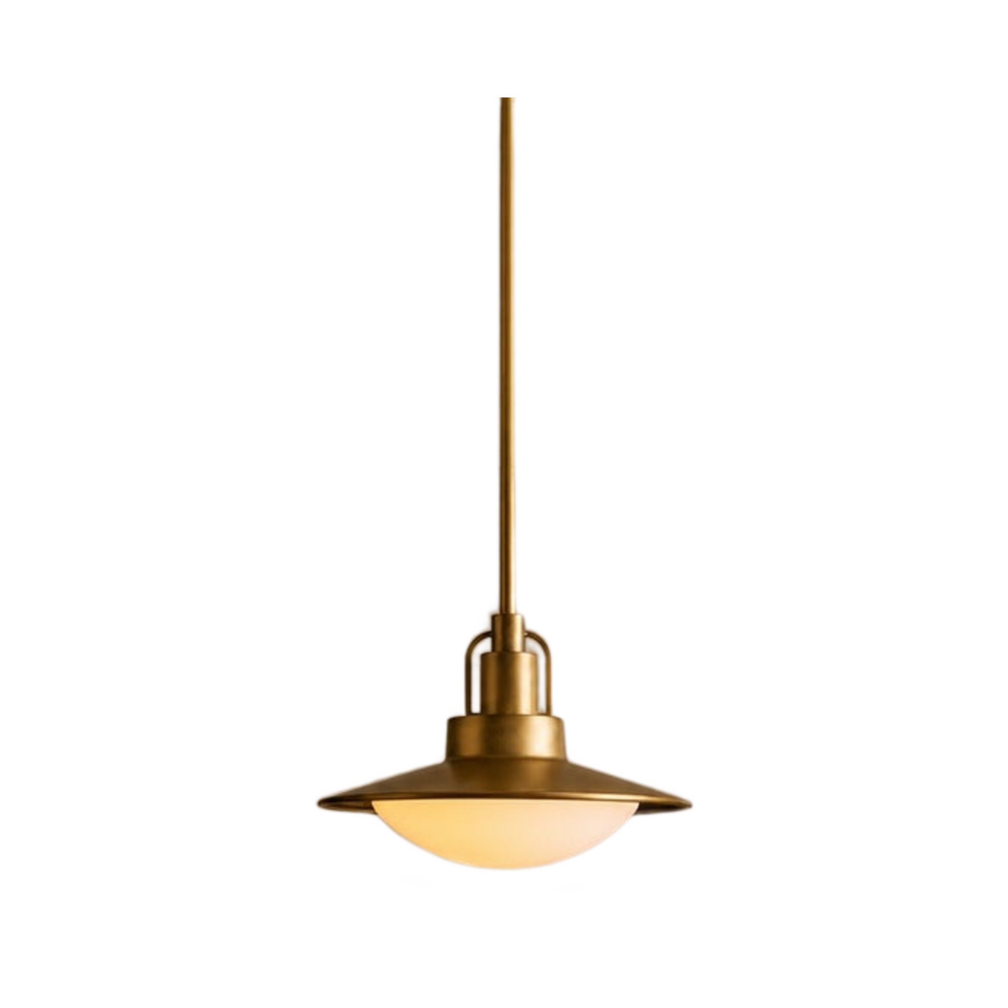 Sorrenza Brass Saucer Pendant Light on white background