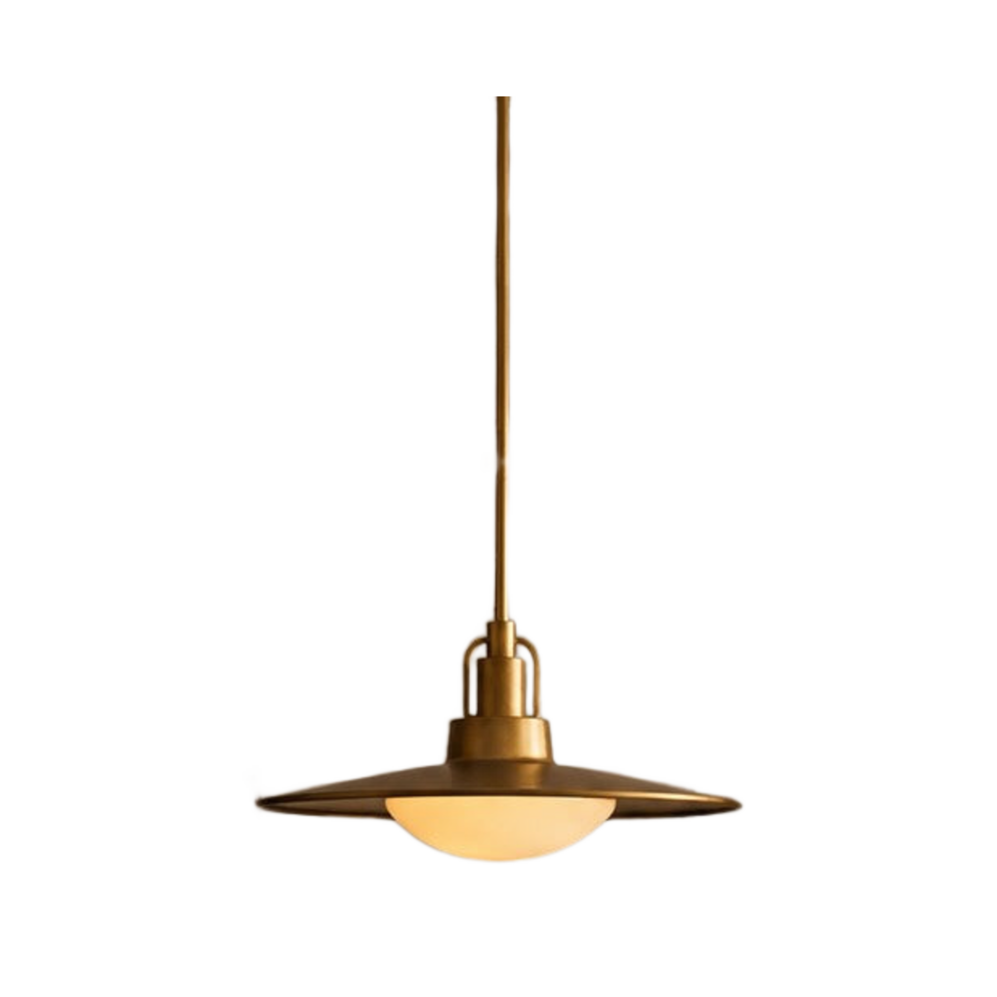 Sorrenza Brass Saucer Pendant Light on white background