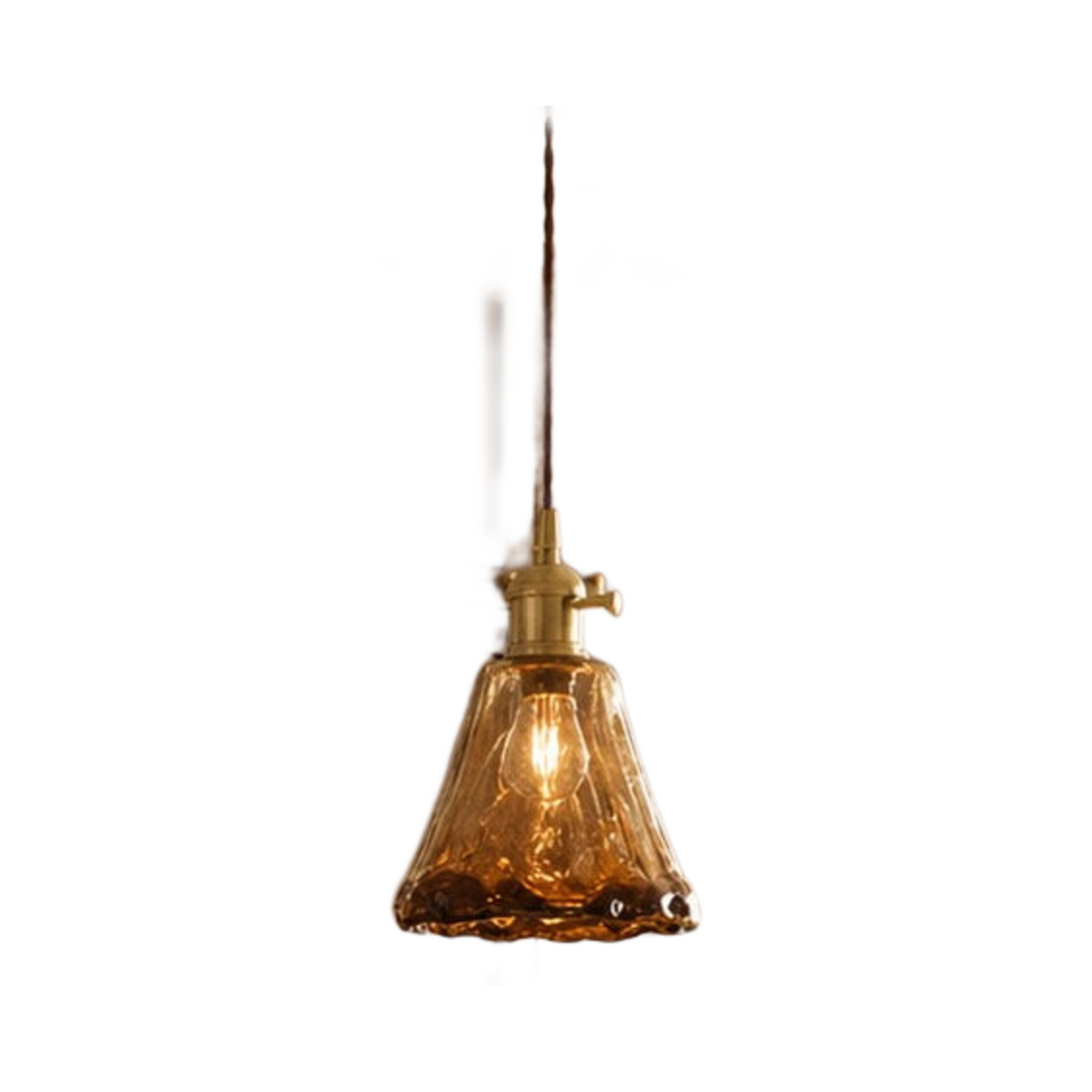 Corvane Vintage Brass Pendant Light on white background