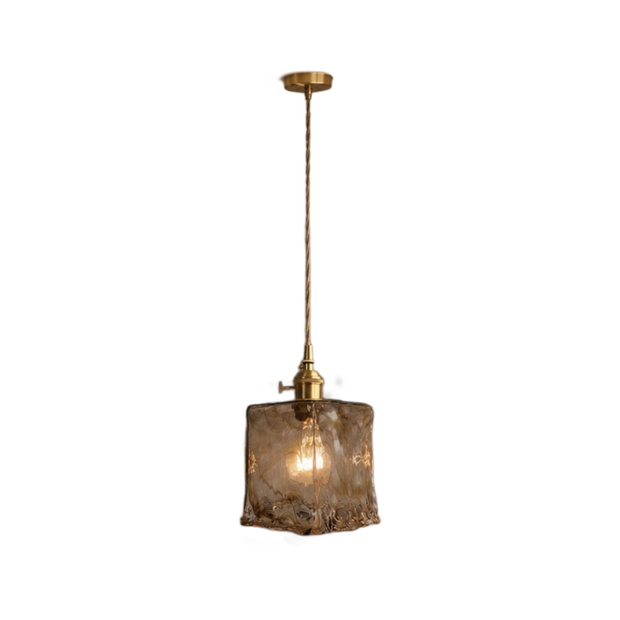 Corvane Vintage Brass Pendant Light on white background