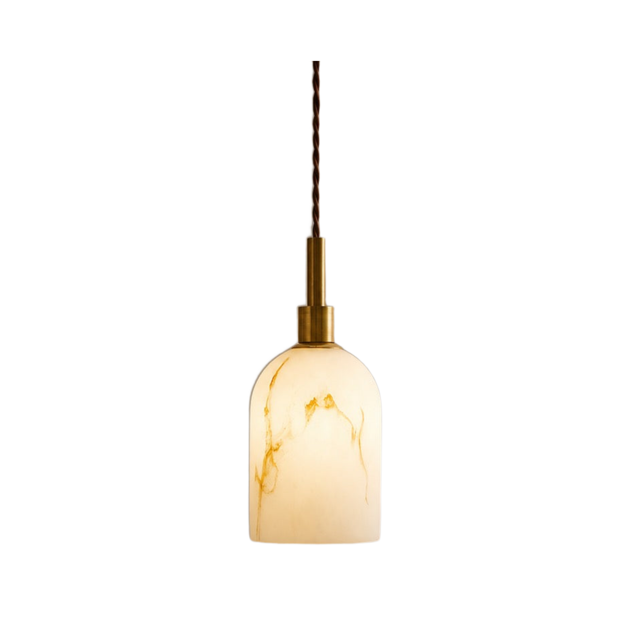 Noctara Marble and Alabaster Pendant Lamp on white background